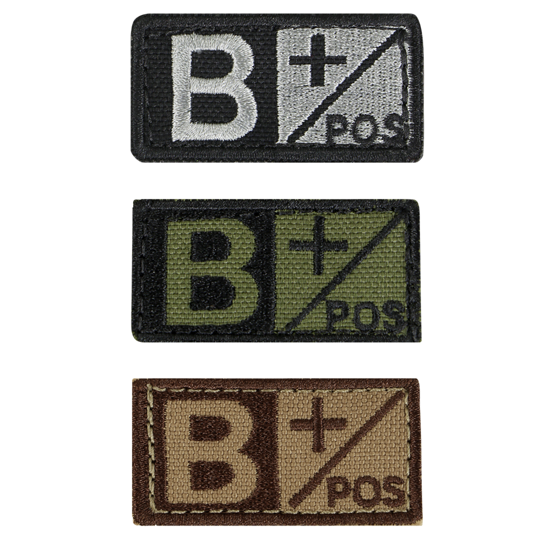 Écusson Condor — Blood Type Patch — Vert olive / B positif / 6 pièces