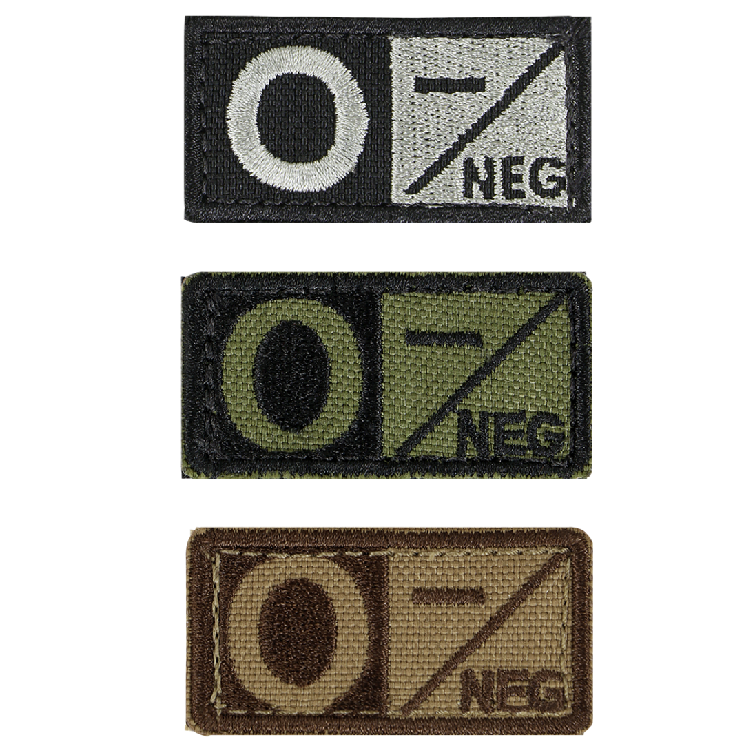 Écusson Condor — Blood Type Patch — Vert olive / O négatif / 6 pièces