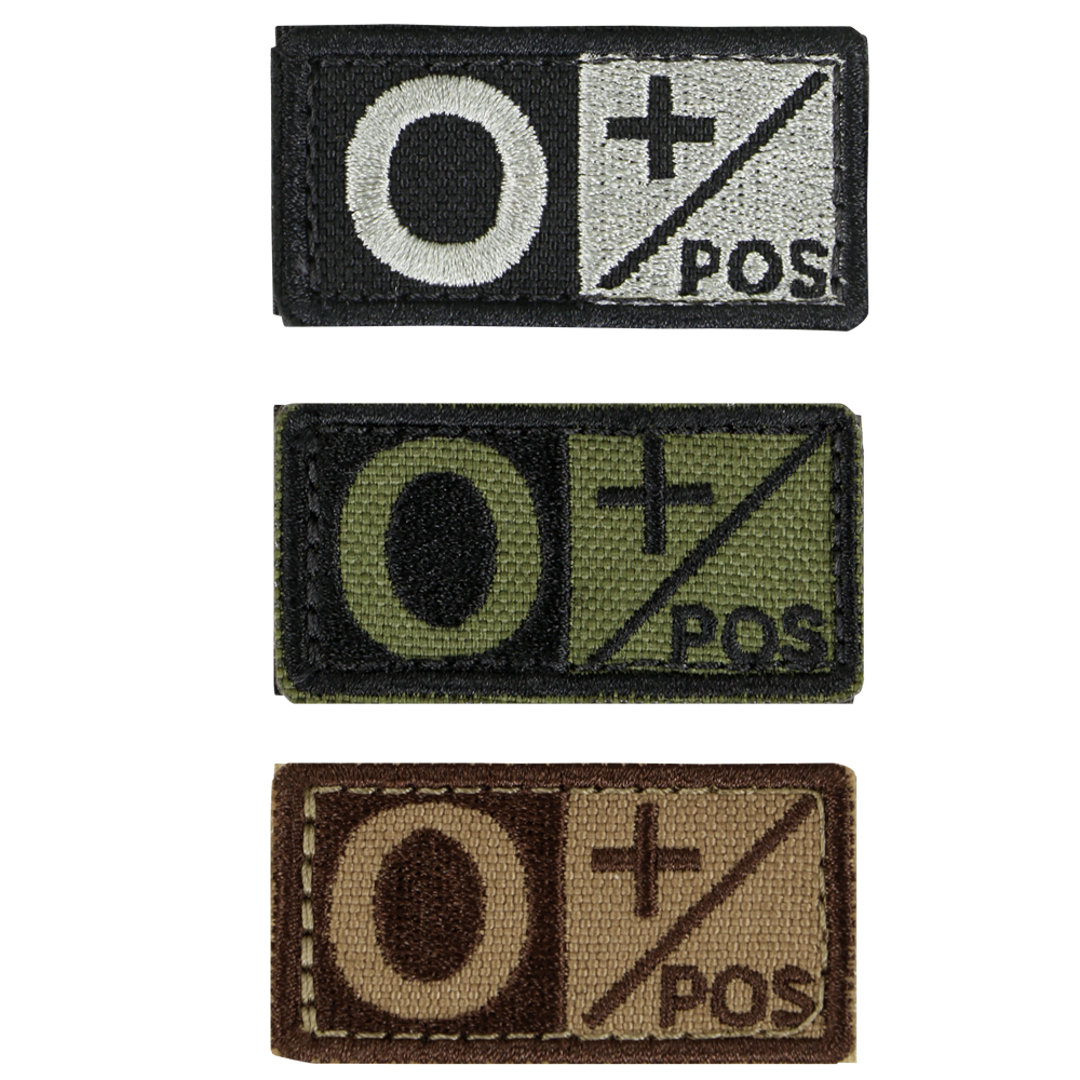 Écusson Condor — Blood Type Patch — Vert olive / O positif / 6 pièces