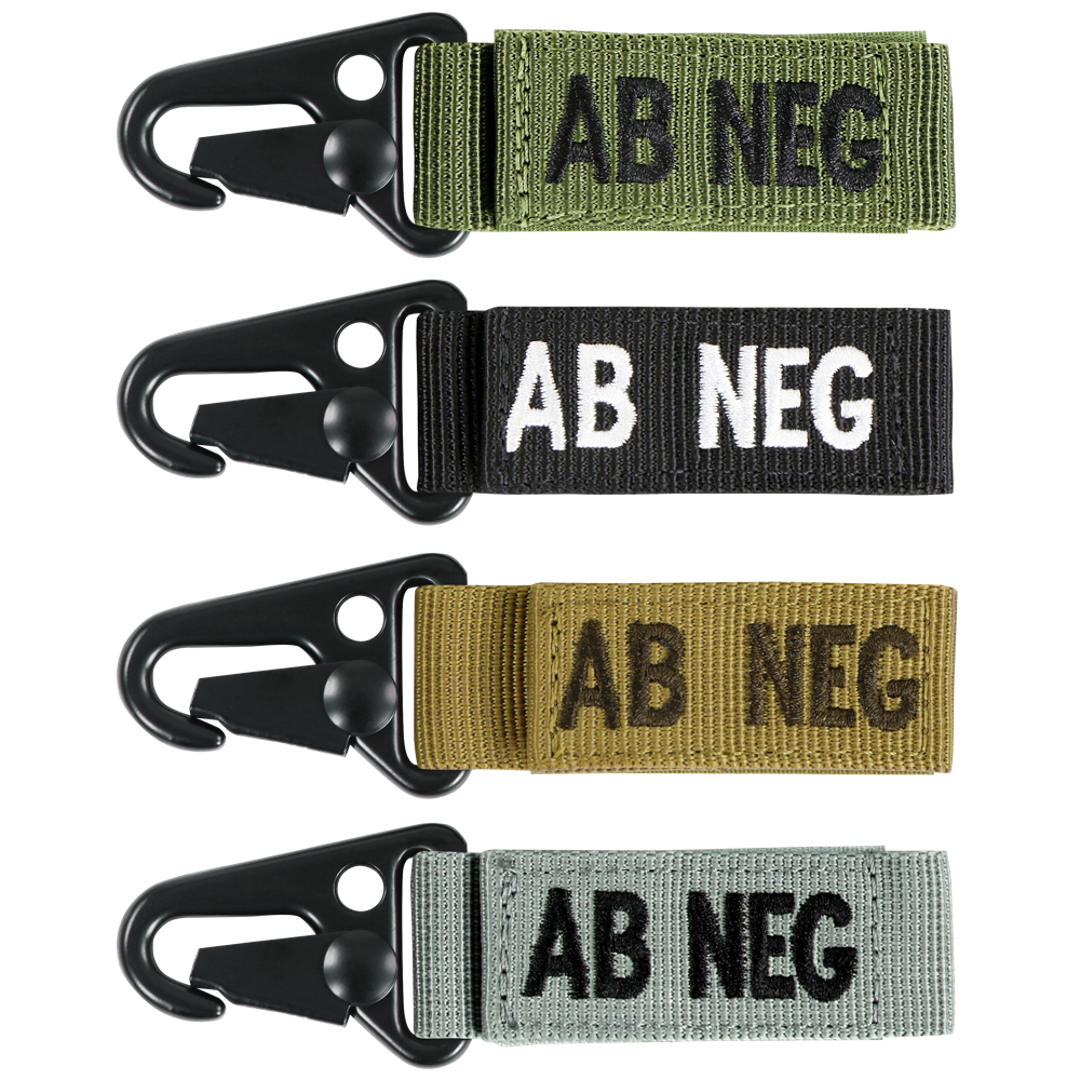 Accessoire Condor — Blood Type Key Chain — Vert olive / AB négatif / 4 pièces