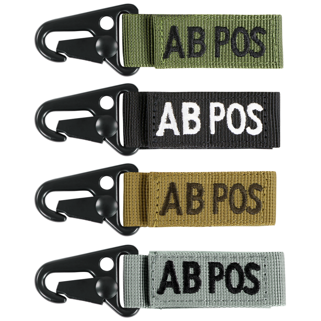 Accessoire Condor — Blood Type Key Chain — Noir / AB positif / 4 pièces