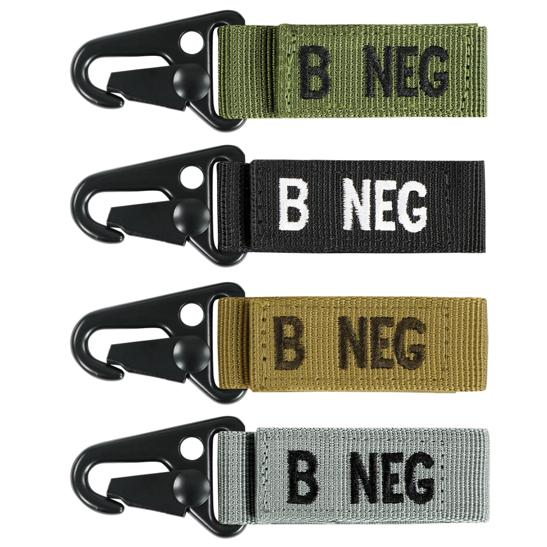 Accessoire Condor — Blood Type Key Chain — Vert olive / B négatif / 4 pièces