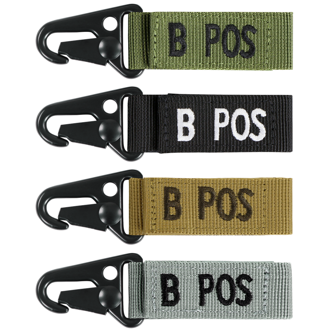Accessoire Condor — Blood Type Key Chain — Vert olive / B positif / 4 pièces