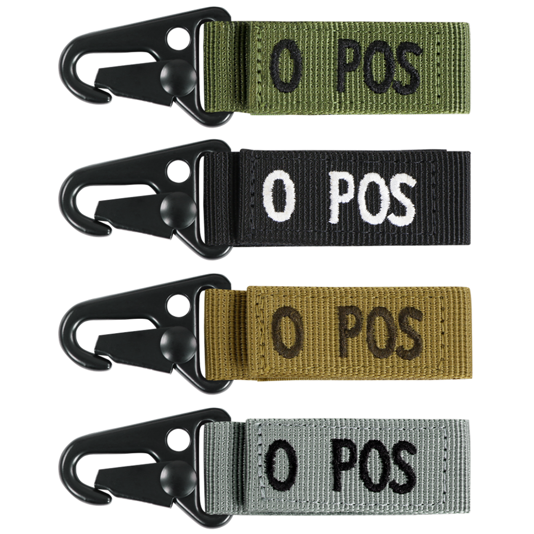 Accessoire Condor — Blood Type Key Chain — Vert olive / O positif / 4 pièces