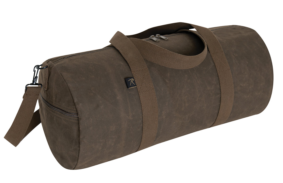 Rothco Waxed Canvas Shoulder Duffle Bag - 24 Inch - Color : Brown