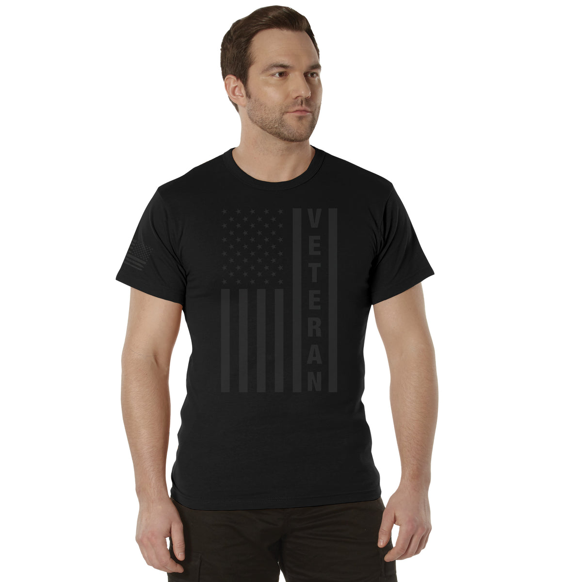 Rothco Veteran Flag T-Shirt - Color : Black, Size : 3XL