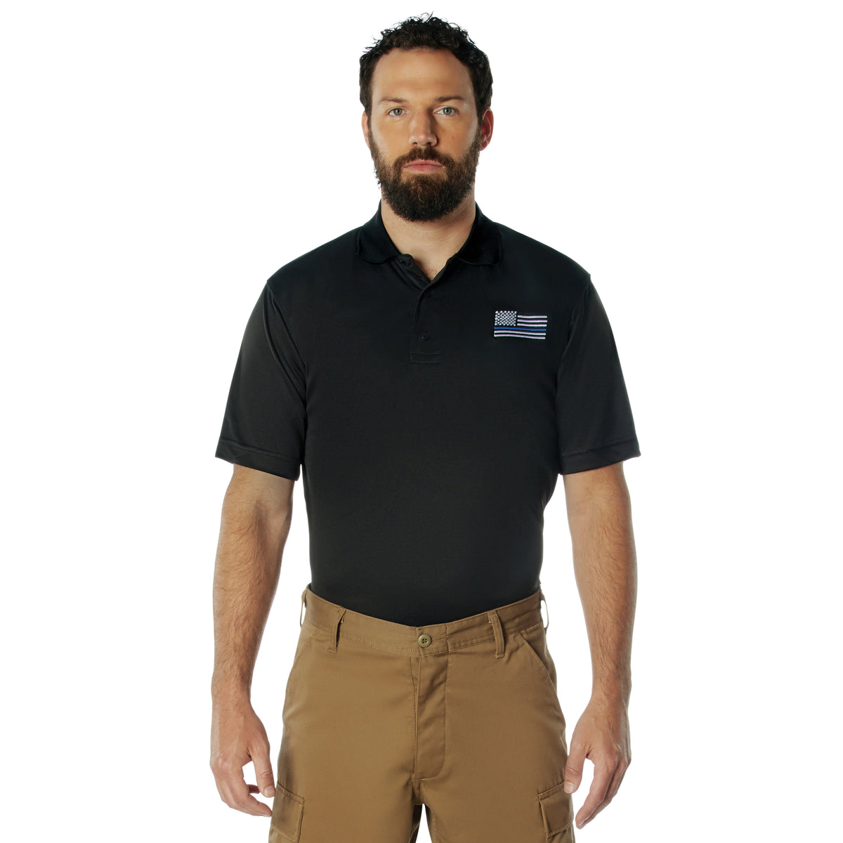 Rothco Thin Blue Line Moisture Wicking Polo - Size : 3XL