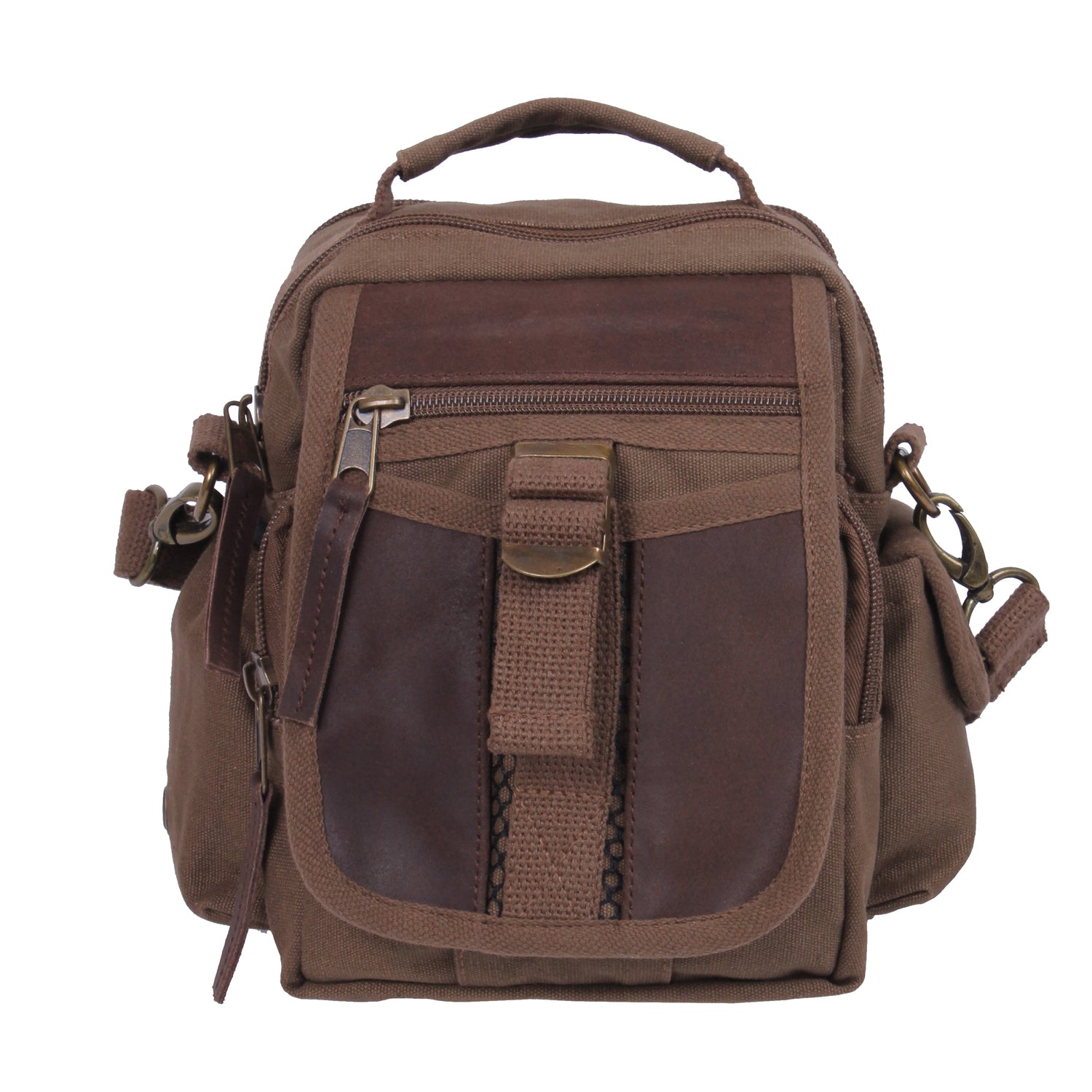 Rothco Vintage Canvas & Leather Travel Shoulder Bag - Color : Brown