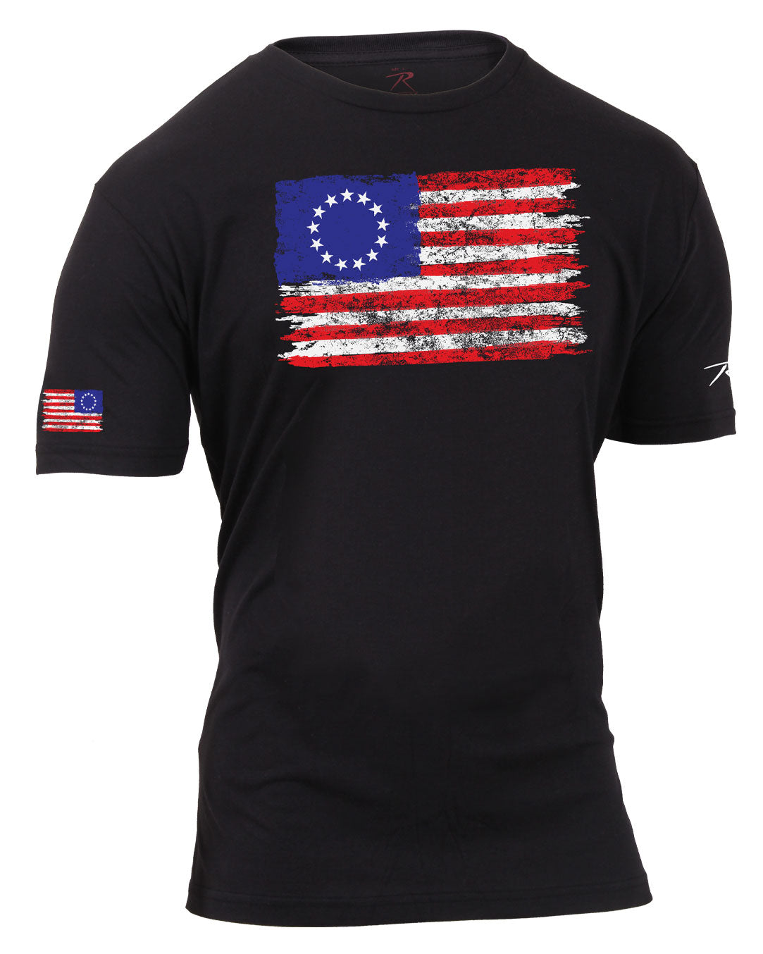 Rothco Colonial Betsy Ross Flag T-Shirt - Black - Size : 2XL