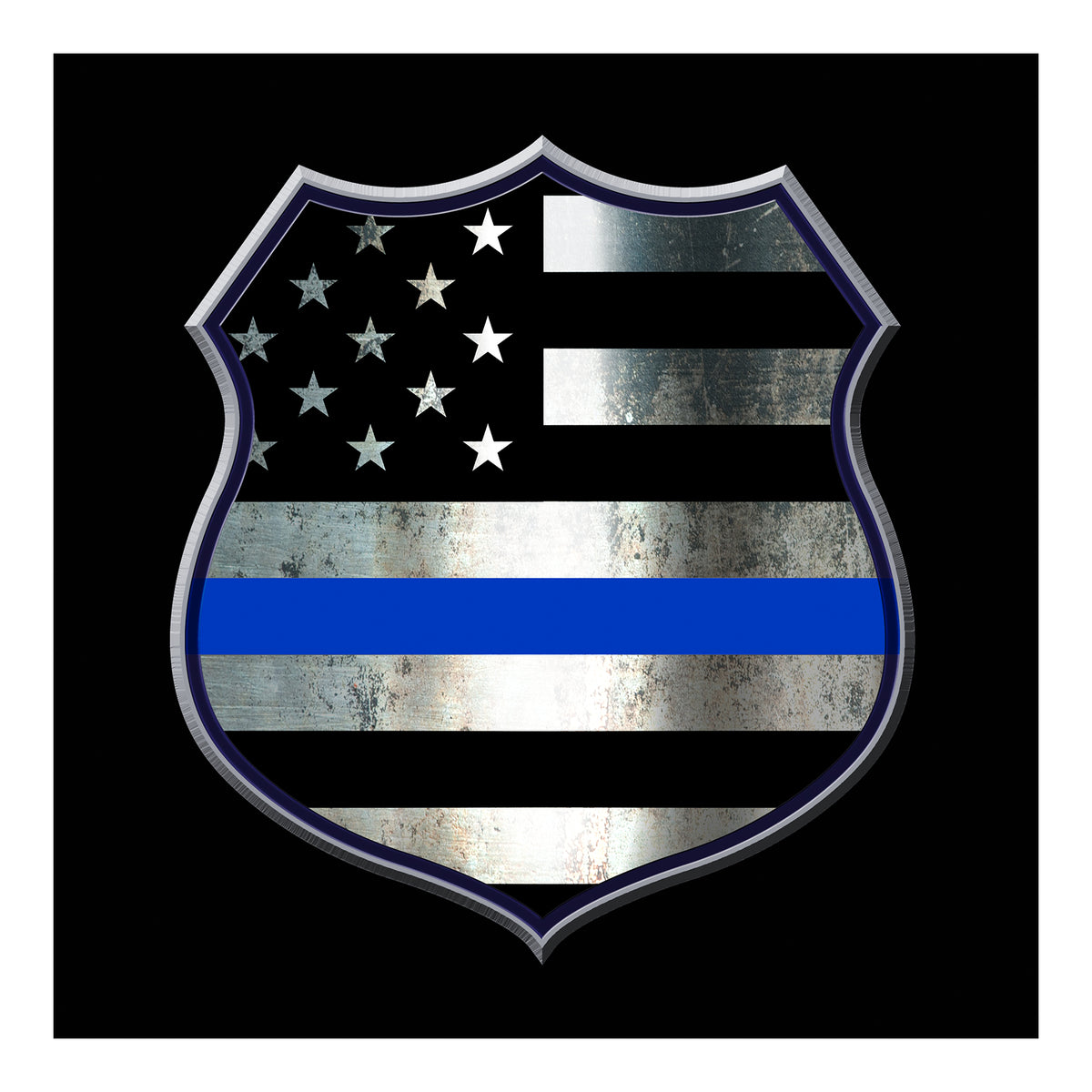 Rothco Thin Blue Line Shield T-Shirt - Size : 2XL