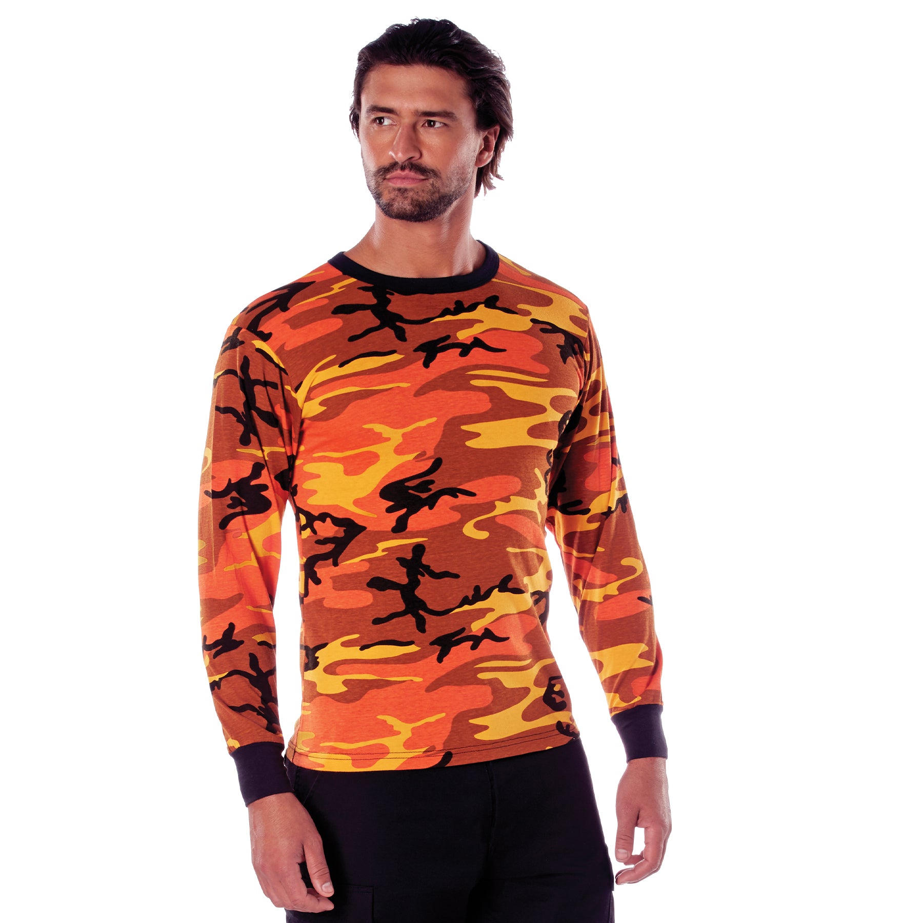 Rothco Long Sleeve Color Camo T-Shirt - Color : Savage Orange Camo, Size : 3XL