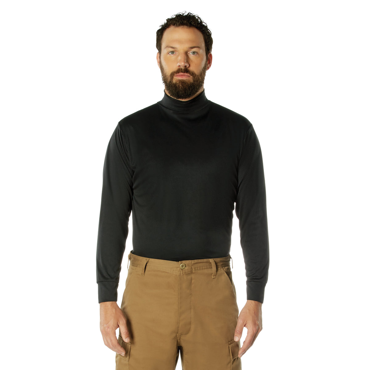 Rothco Moisture Wicking Mock Turtleneck - Color : Black, Size : 3XL