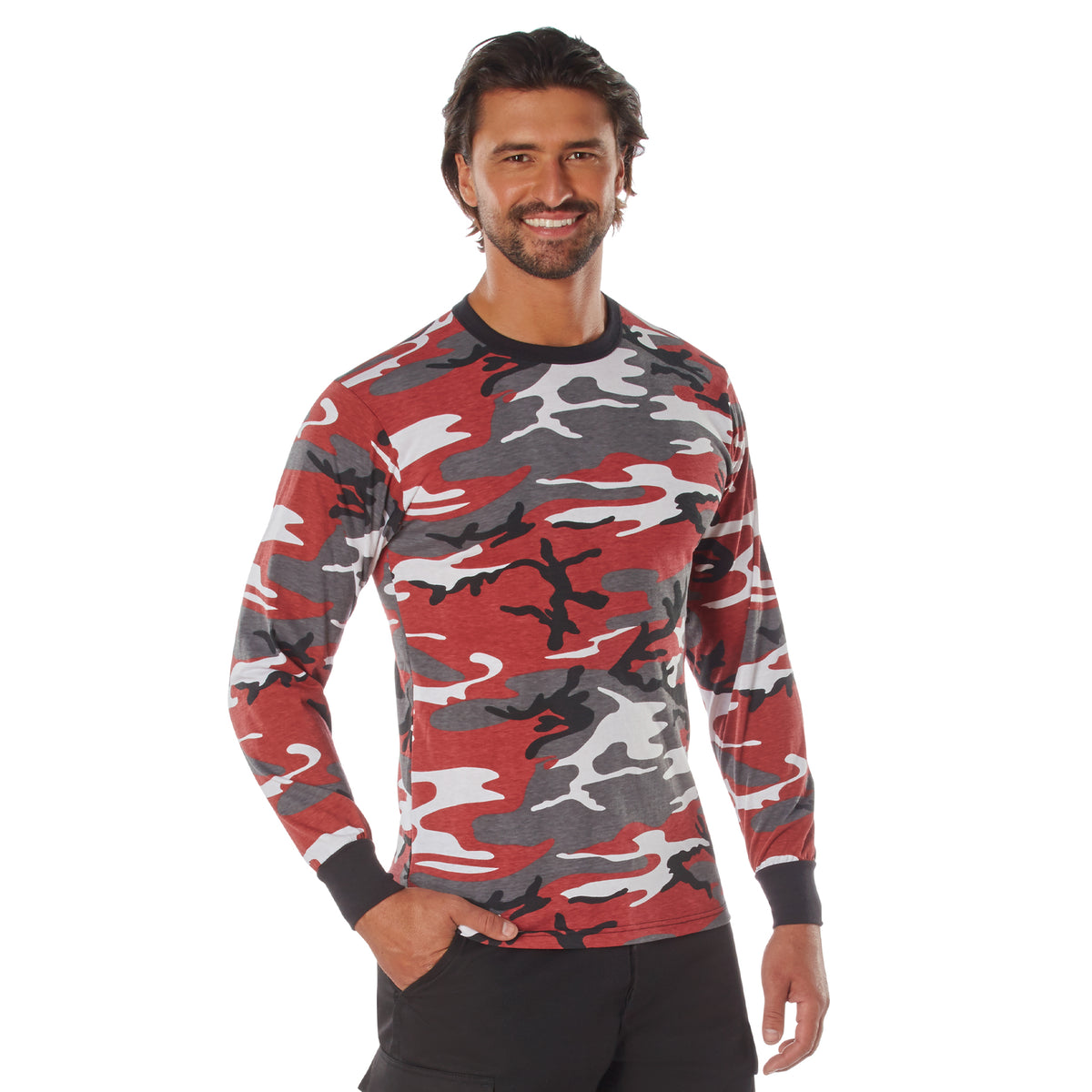 Rothco Long Sleeve Color Camo T-Shirt - Color : Red Camo, Size : 3XL