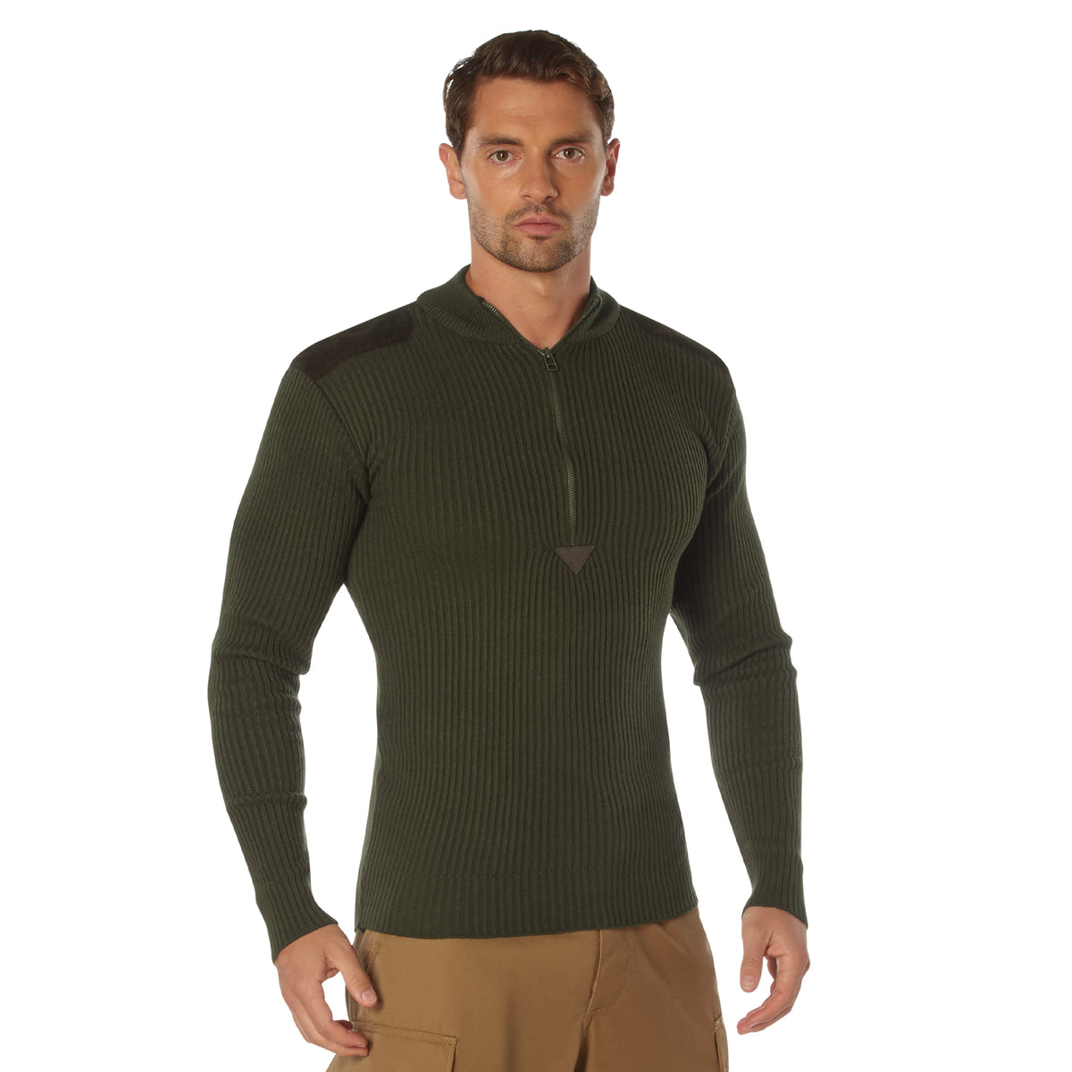 Rothco Quarter Zip Acrylic Commando Sweater - Color : Olive Drab, Size : 3XL