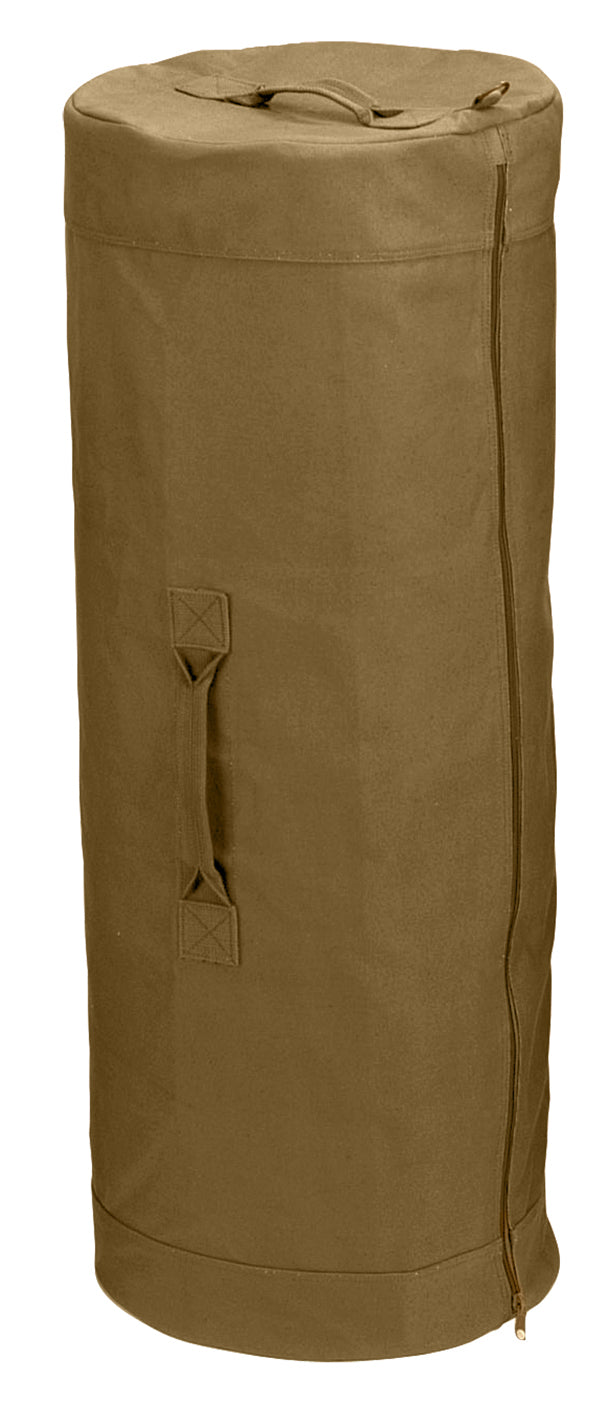 Rothco Canvas Duffle Bag with Side Zipper - Color : Coyote Brown, Size : 25" x 42"