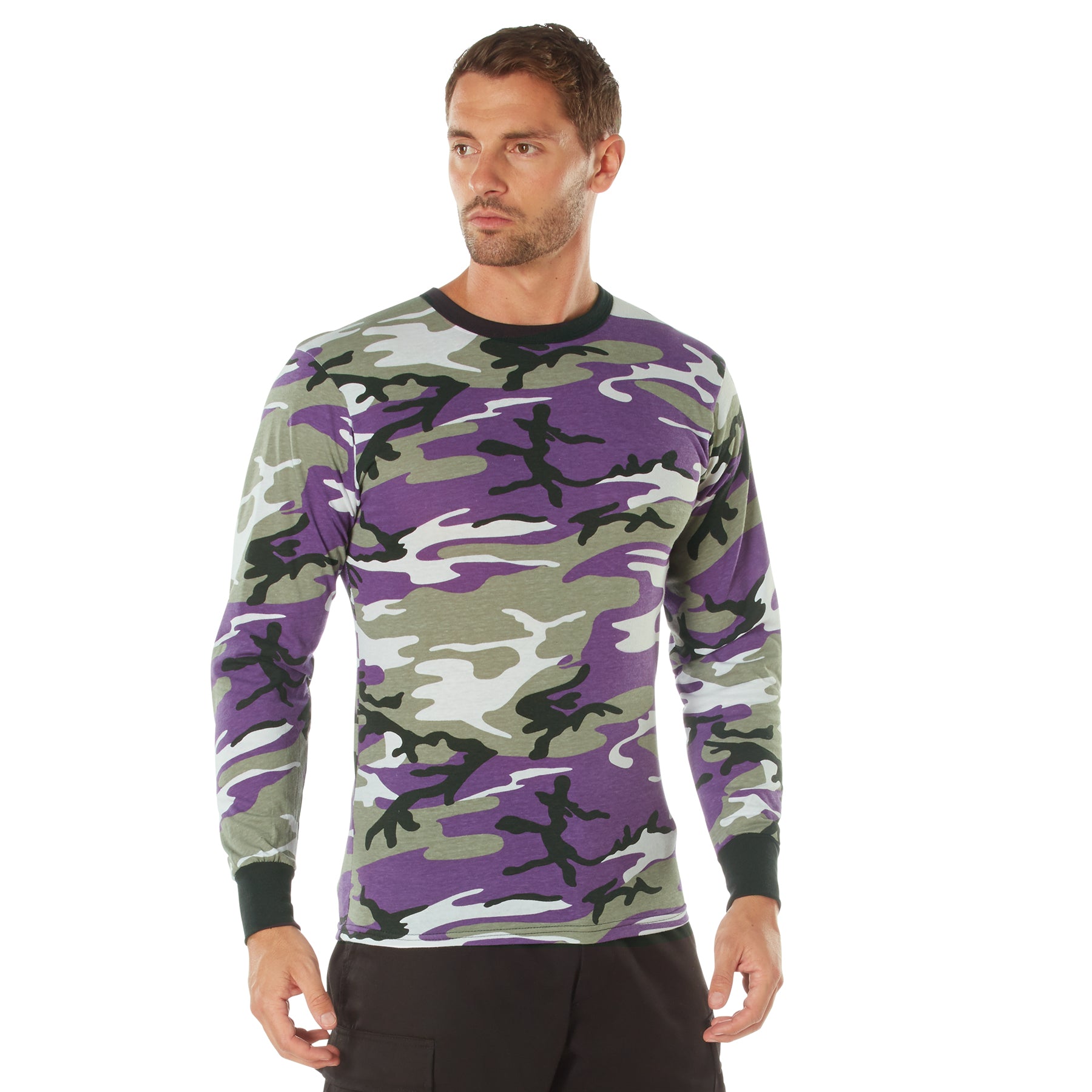 Rothco Long Sleeve Color Camo T-Shirt - Color : Ultra Violet Camo, Size : 3XL