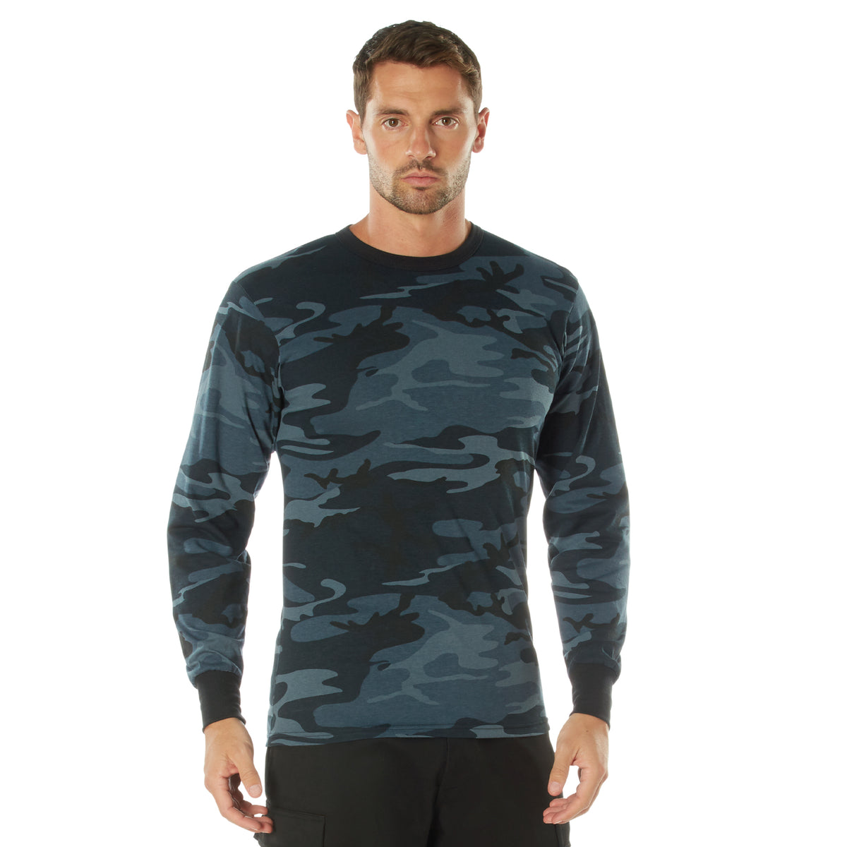 Rothco Long Sleeve Color Camo T-Shirt - Color : Midnight Blue Camo, Size : 3XL