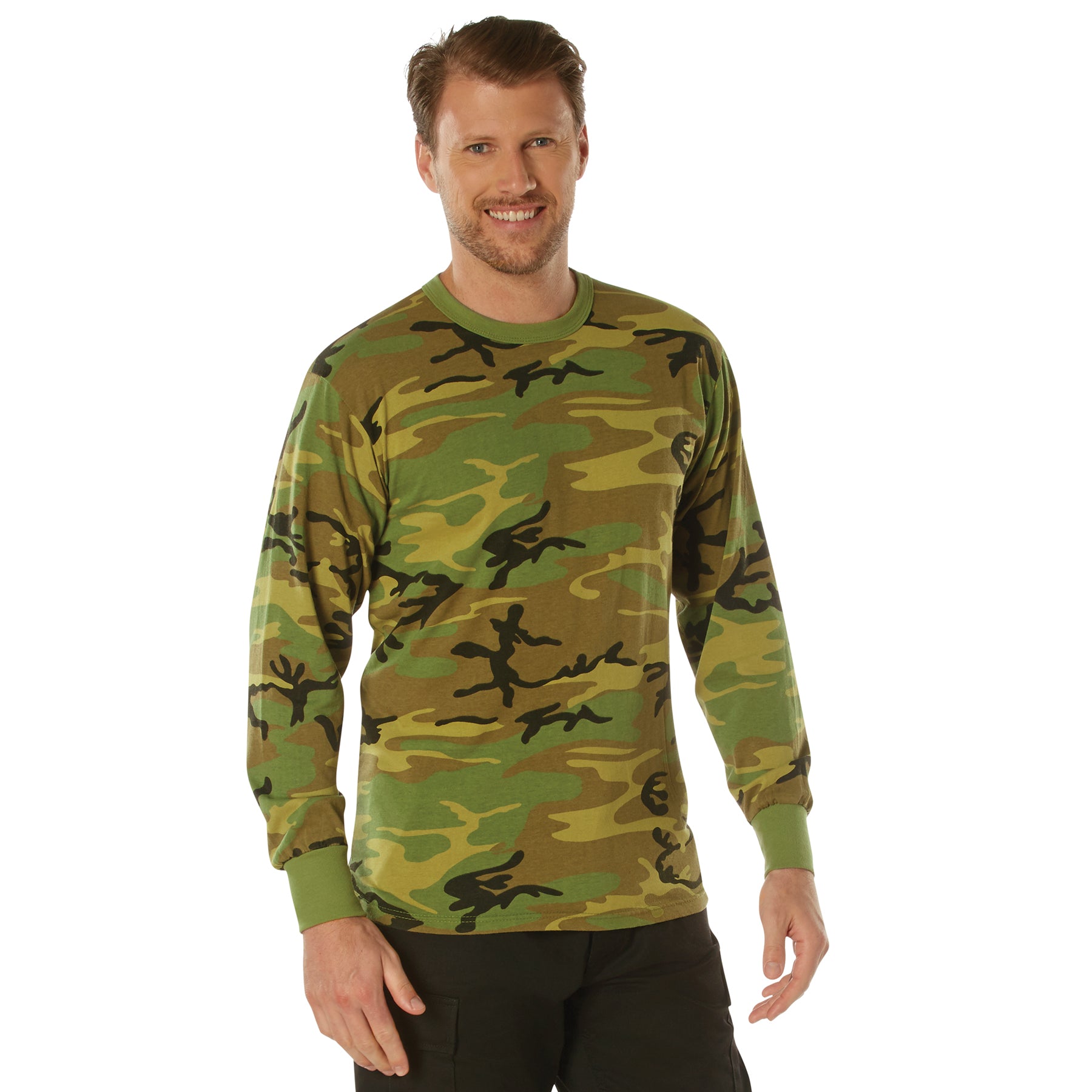 Rothco Long Sleeve Vintage T-Shirt - Woodland Camo - Size : S