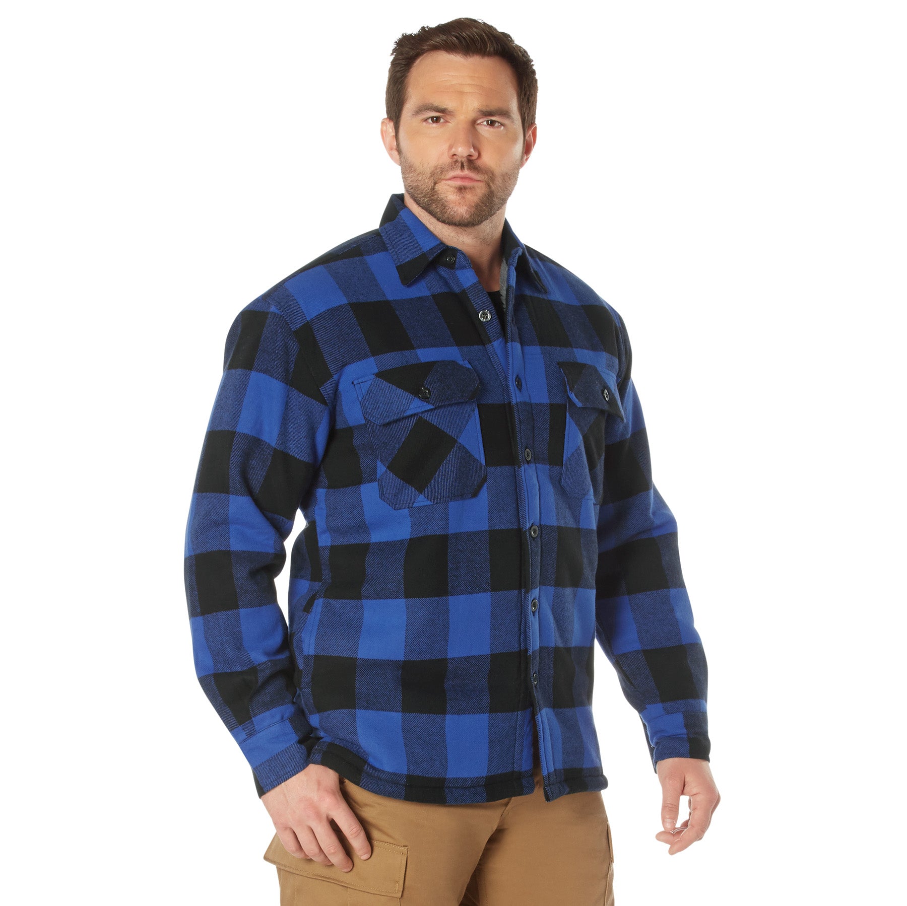 Rothco Extra Heavyweight Buffalo Plaid Sherpa Lined Flannel Shirts - Color : Blue Plaid, Size : 3XL