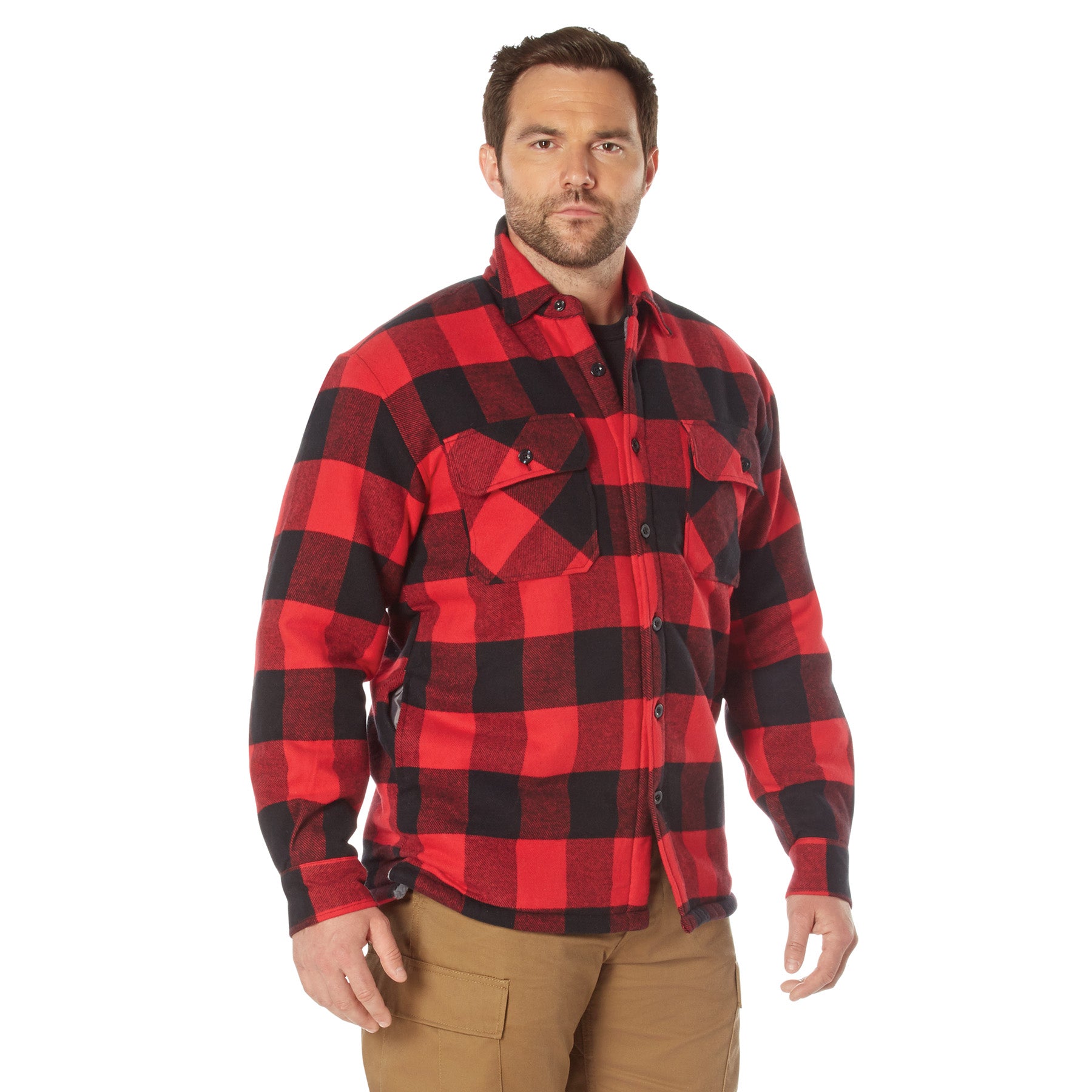 Rothco Extra Heavyweight Buffalo Plaid Sherpa Lined Flannel Shirts - Color : Red Plaid, Size : 2XL