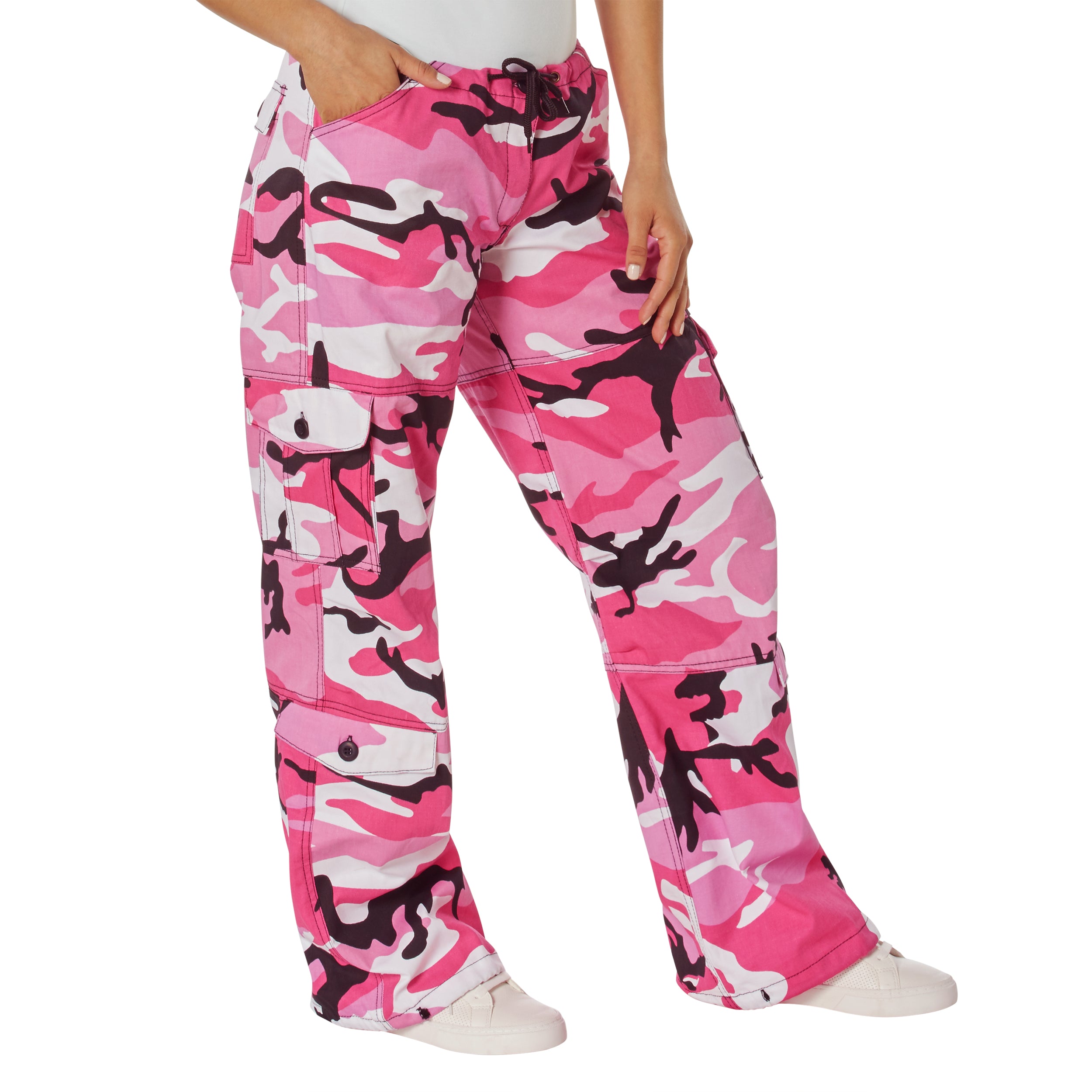 Rothco Womens Paratrooper Colored Camo Fatigues - Color : Pink Camo, Size : L