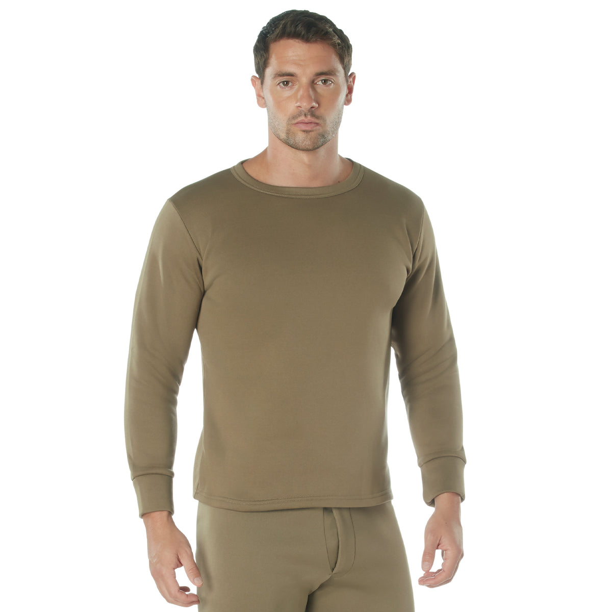 Rothco ECWCS Poly Crew Neck Top - Color : AR 670-1 Coyote Brown, Size : 3XL