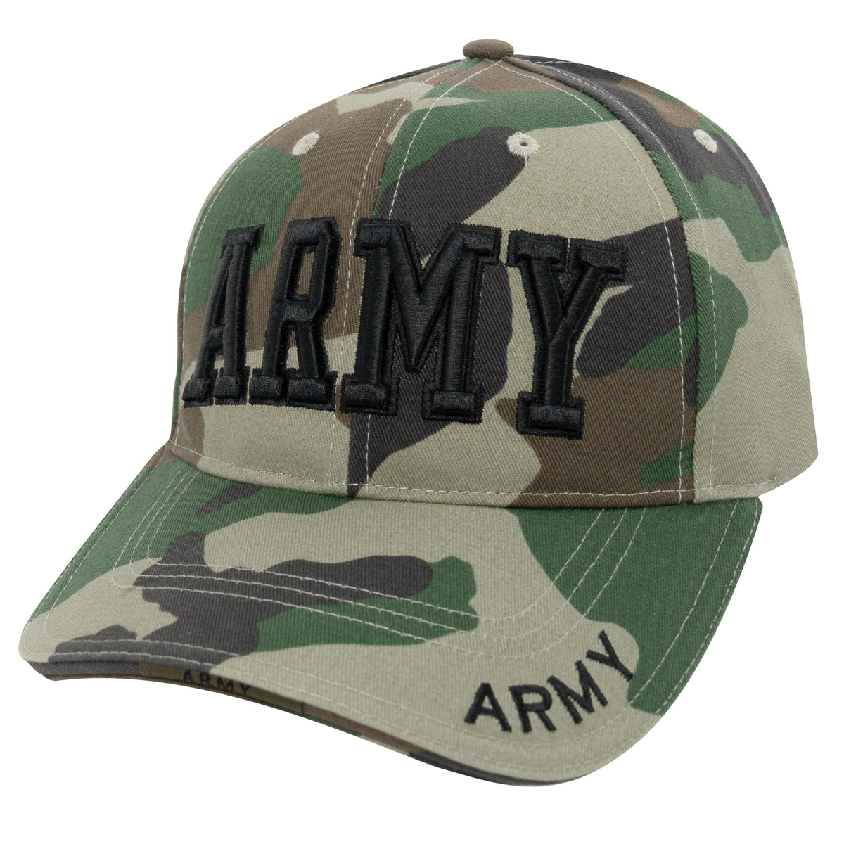 Rothco Deluxe Army Embroidered Low Profile Insignia Cap - Color : Woodland Camo