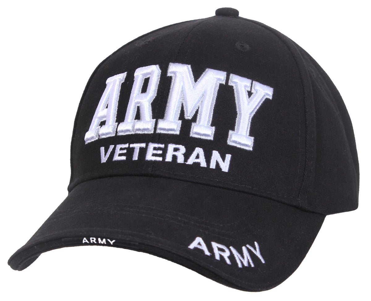 Rothco Deluxe Low Profile Army Veteran Cap - Color : Black