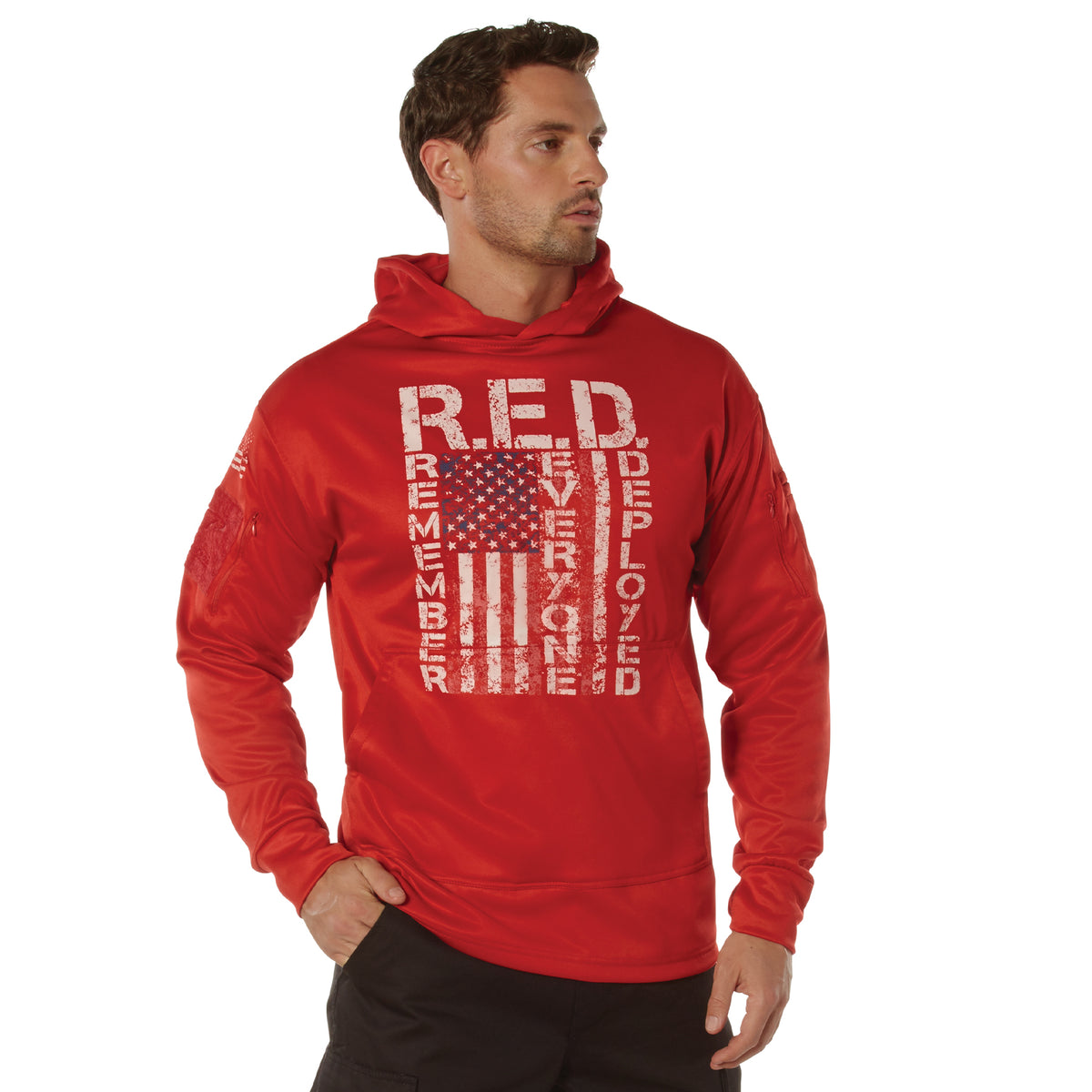 Rothco Concealed Carry R.E.D. (Remember Everyone Deployed) Hoodie - Color : Red, Size : 3XL