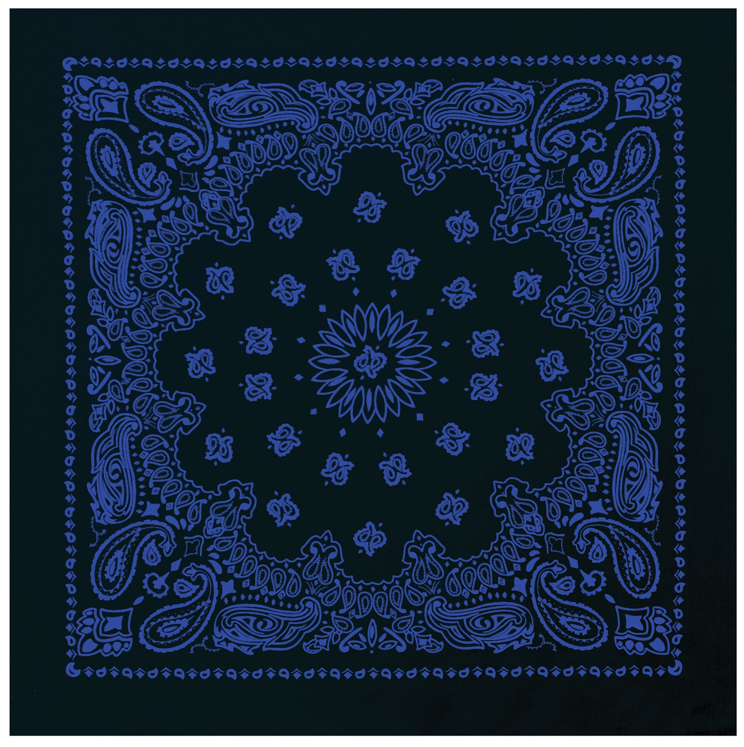 Rothco Trainmen Paisley Bandana – Extra-Large - 27” X 27" - Color : Black / Blue