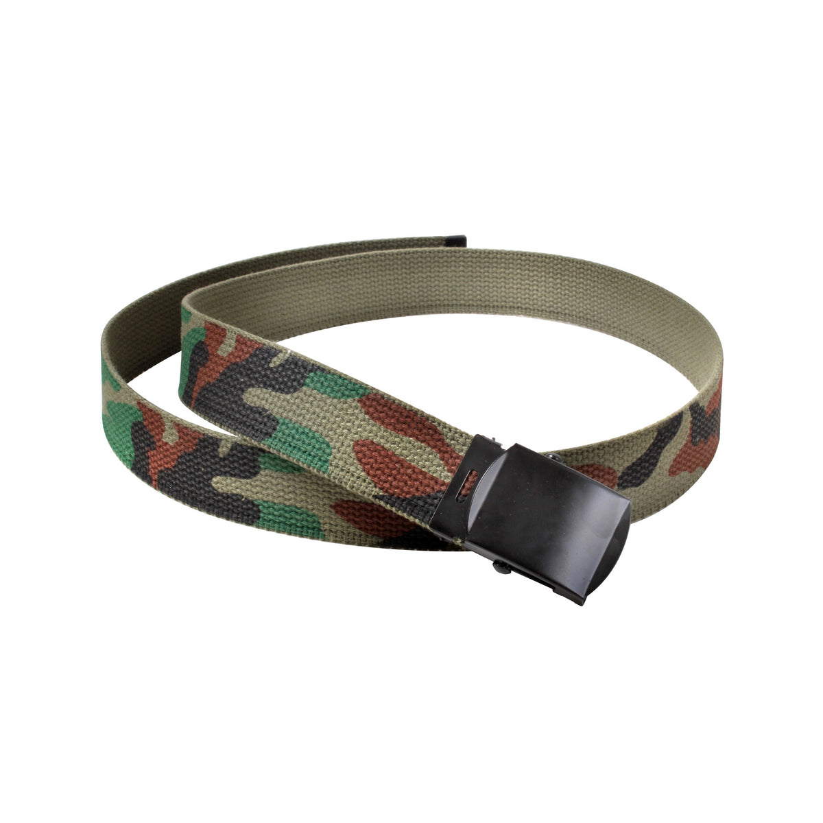 Rothco Camo Reversible Web Belt - Color : Woodland Camo / Olive Drab, Length : 54 Inches