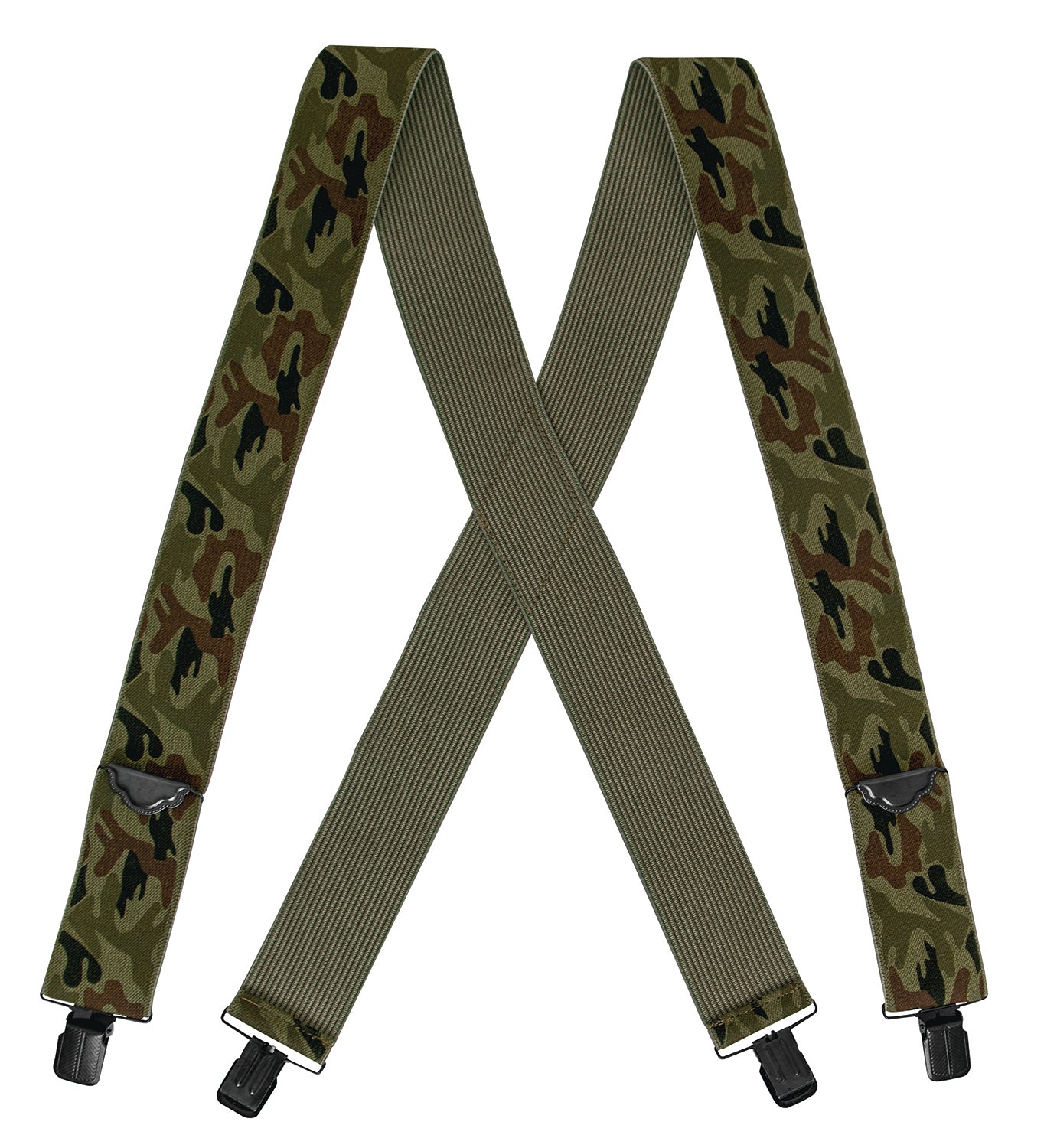 Rothco Adjustable Elastic X-Back Pant Suspenders - Color : Woodland Camo