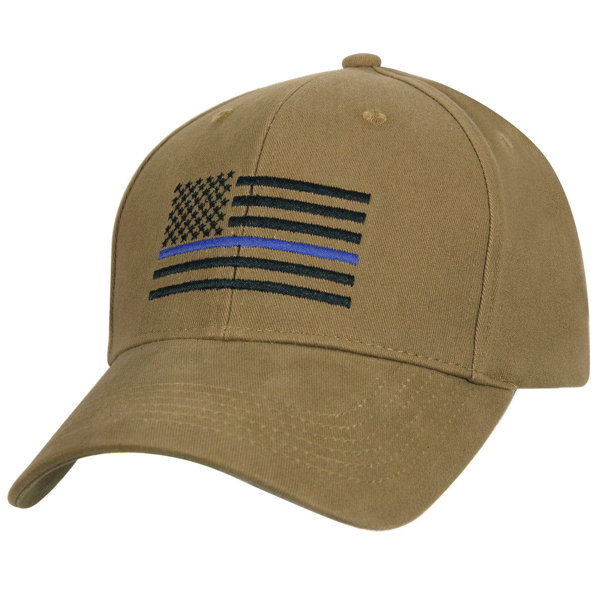 Rothco Thin Blue Line Flag Low Profile Cap - Color : Coyote Brown