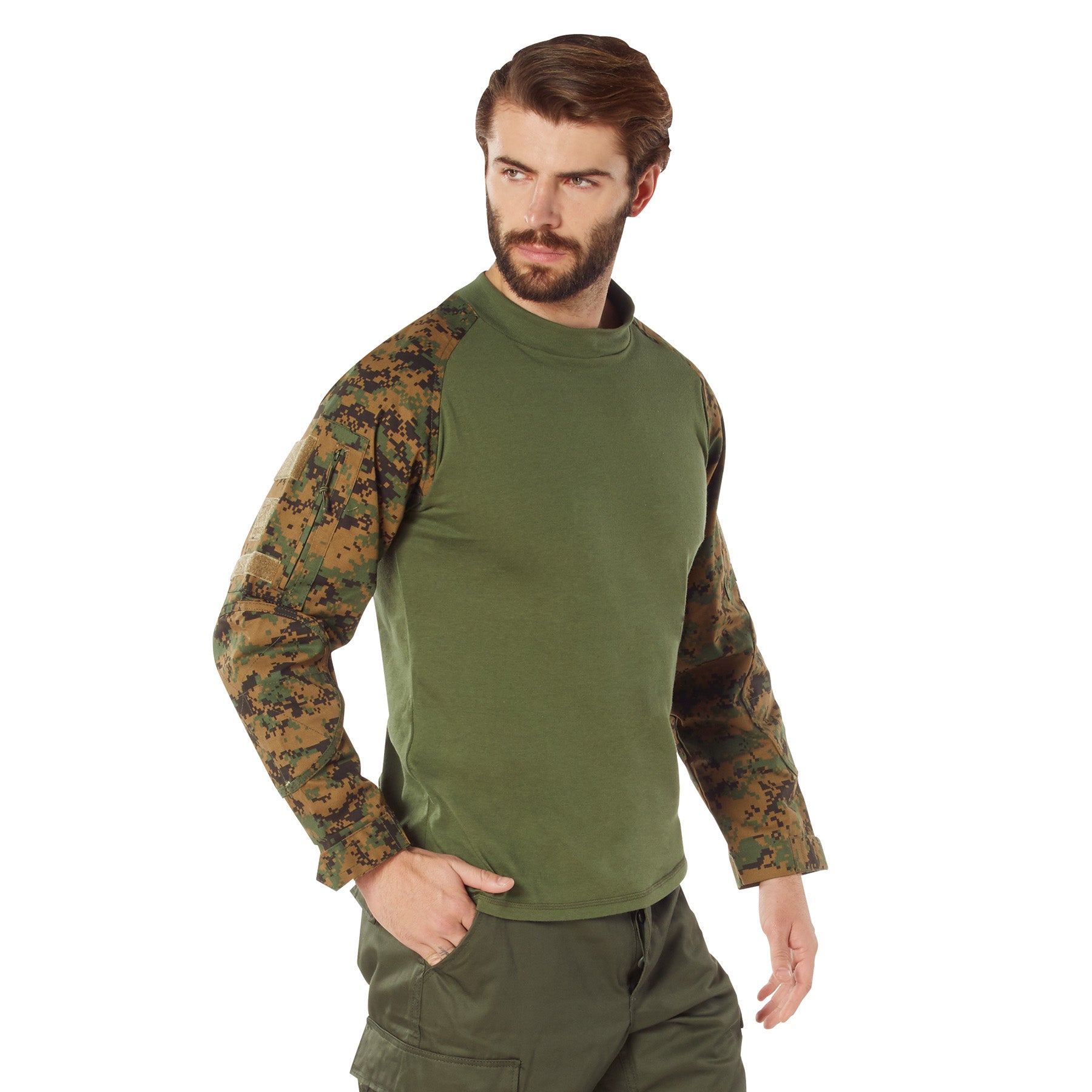 Rothco Tactical Airsoft Combat Shirt - Color : Woodland Digital Camo, Size : 4XL