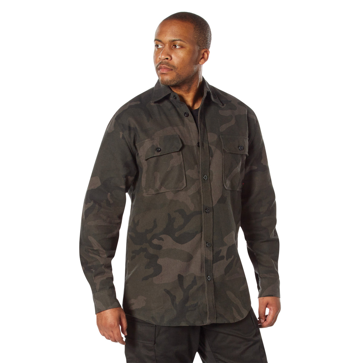 Rothco Midnight Camo Flannel Shirt - Color : Midnight Black Camo, Size : 3XL