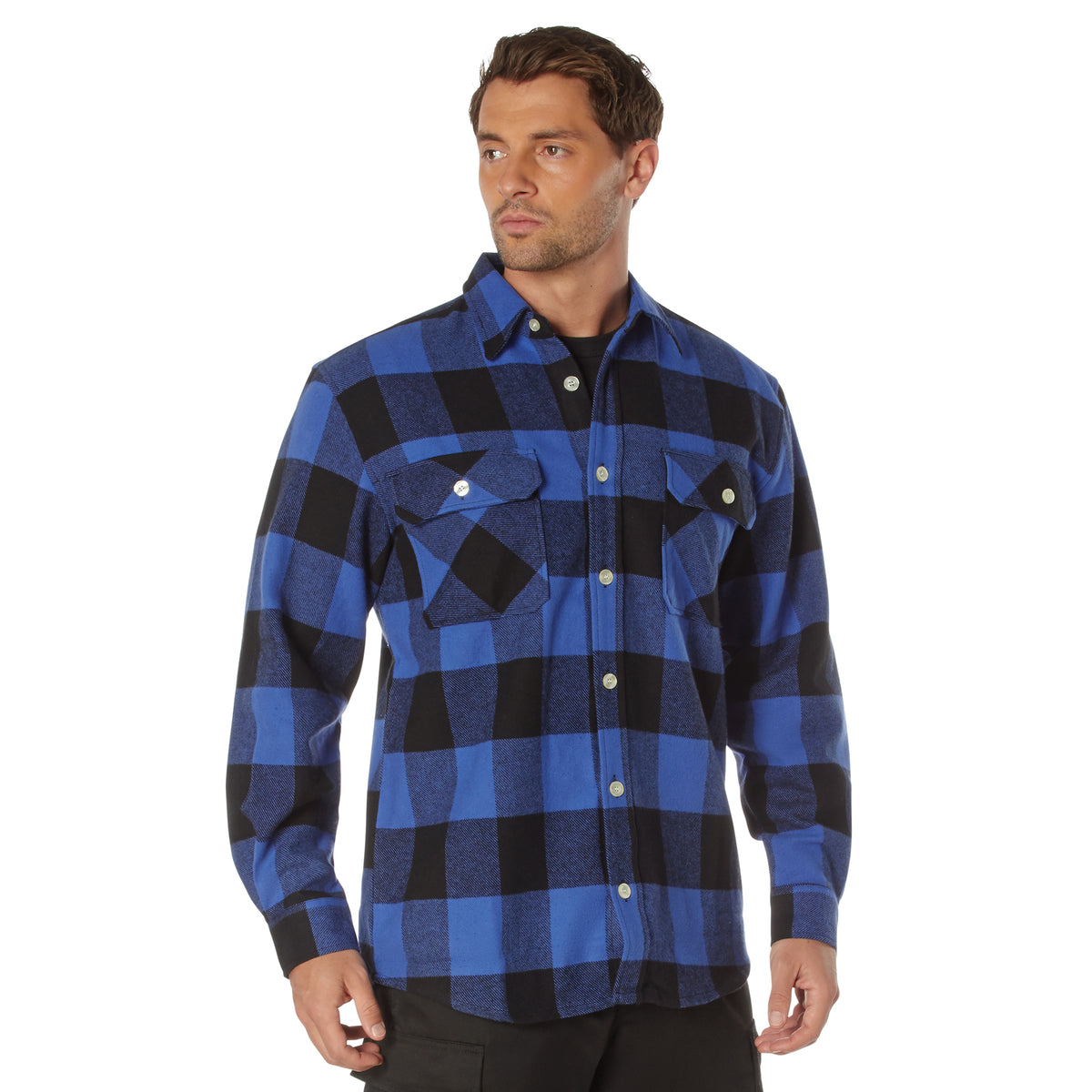 Rothco Extra Heavyweight Buffalo Plaid Flannel Shirt - Color : Blue Plaid, Size : 4XL