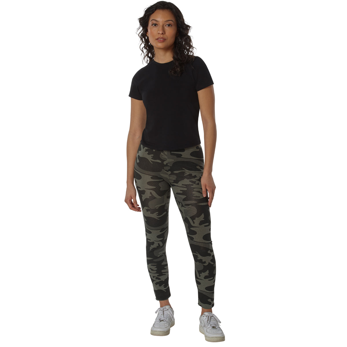Rothco Womens Workout Performance Camo Leggings With Pockets - Color : Black Camo, Size : 2XL