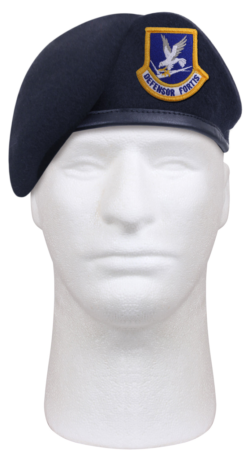 Rothco Inspection Ready Beret With USAF Flash - Midnight Navy Blue - Head Size : 7 5/8