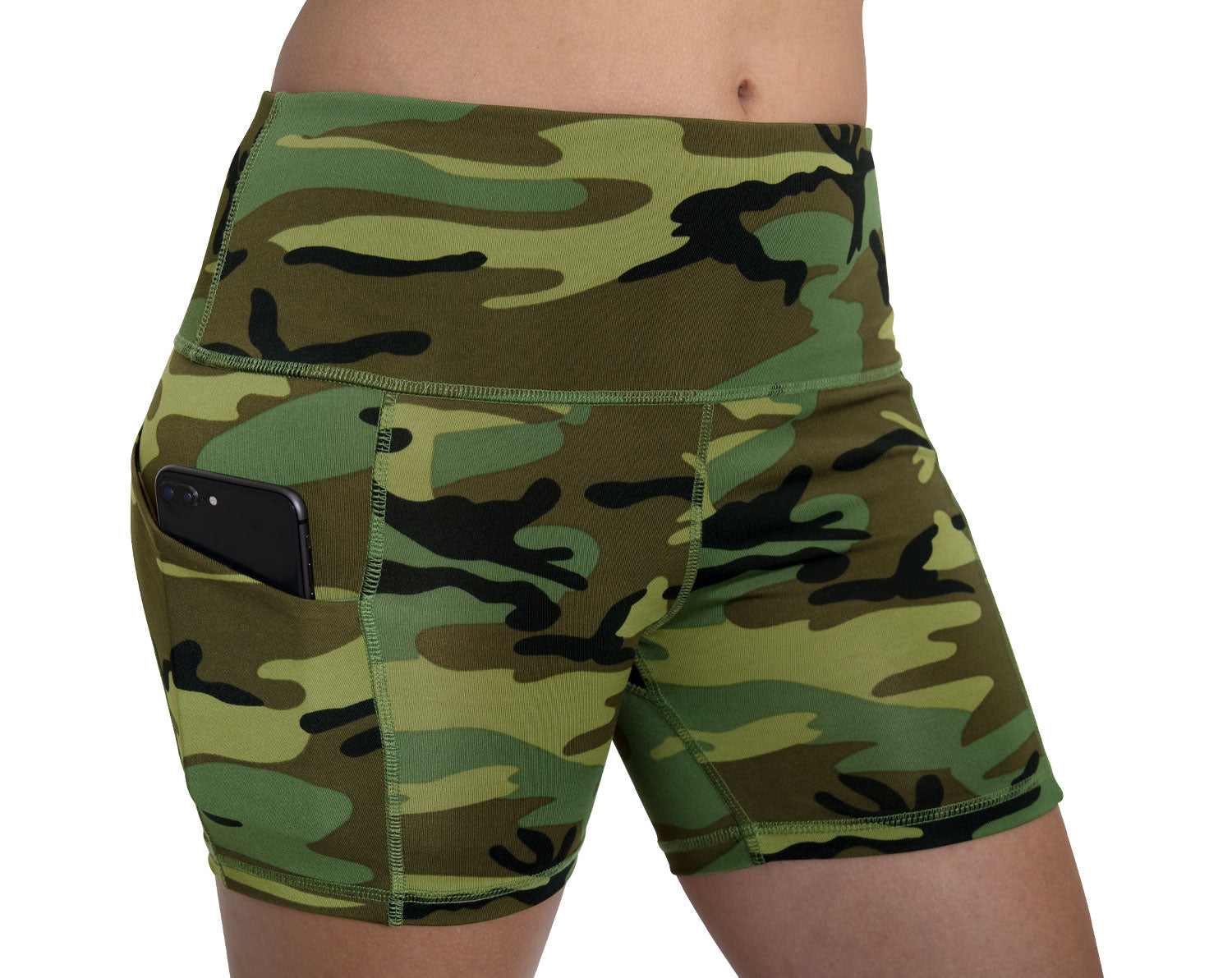 Rothco Womens Camo Workout Performance Legging Shorts - Size : L