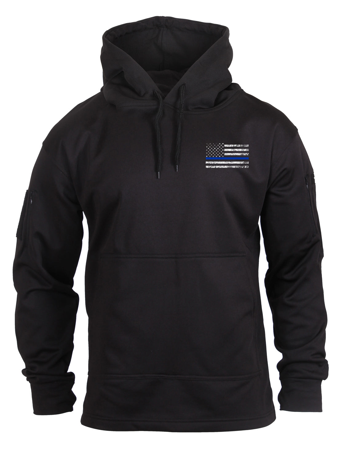 Rothco Concealed Carry Thin Blue Line Hoodie - Color : Black, Size : 5XL