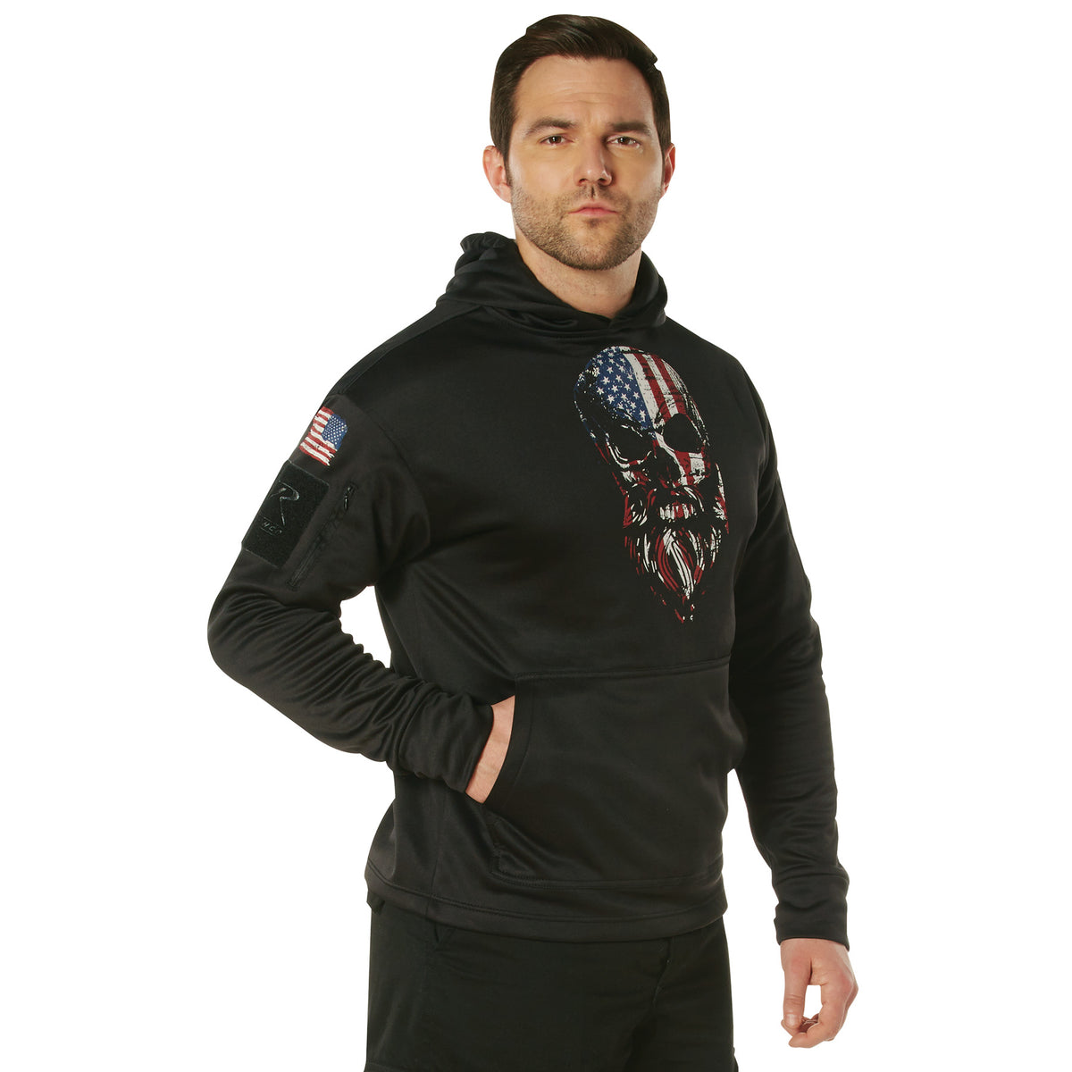 Rothco Bearded Skull Concealed Carry Hoodie - Black - Size : 3XL