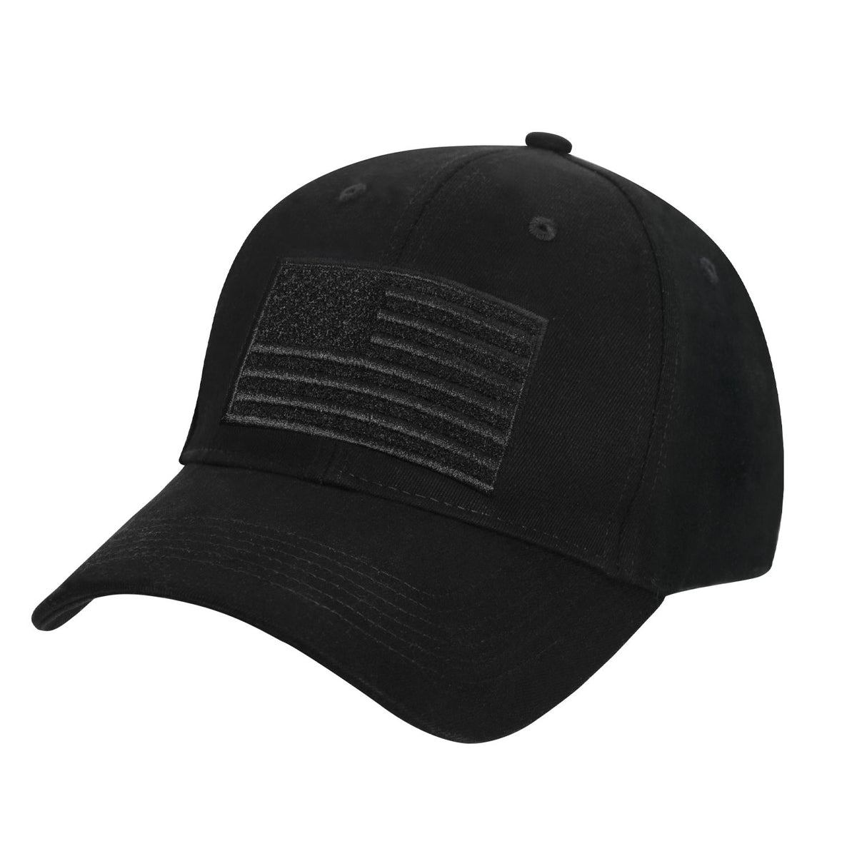 Rothco Hook & Loop U.S. Flag Low Profile Cap - Color : Black