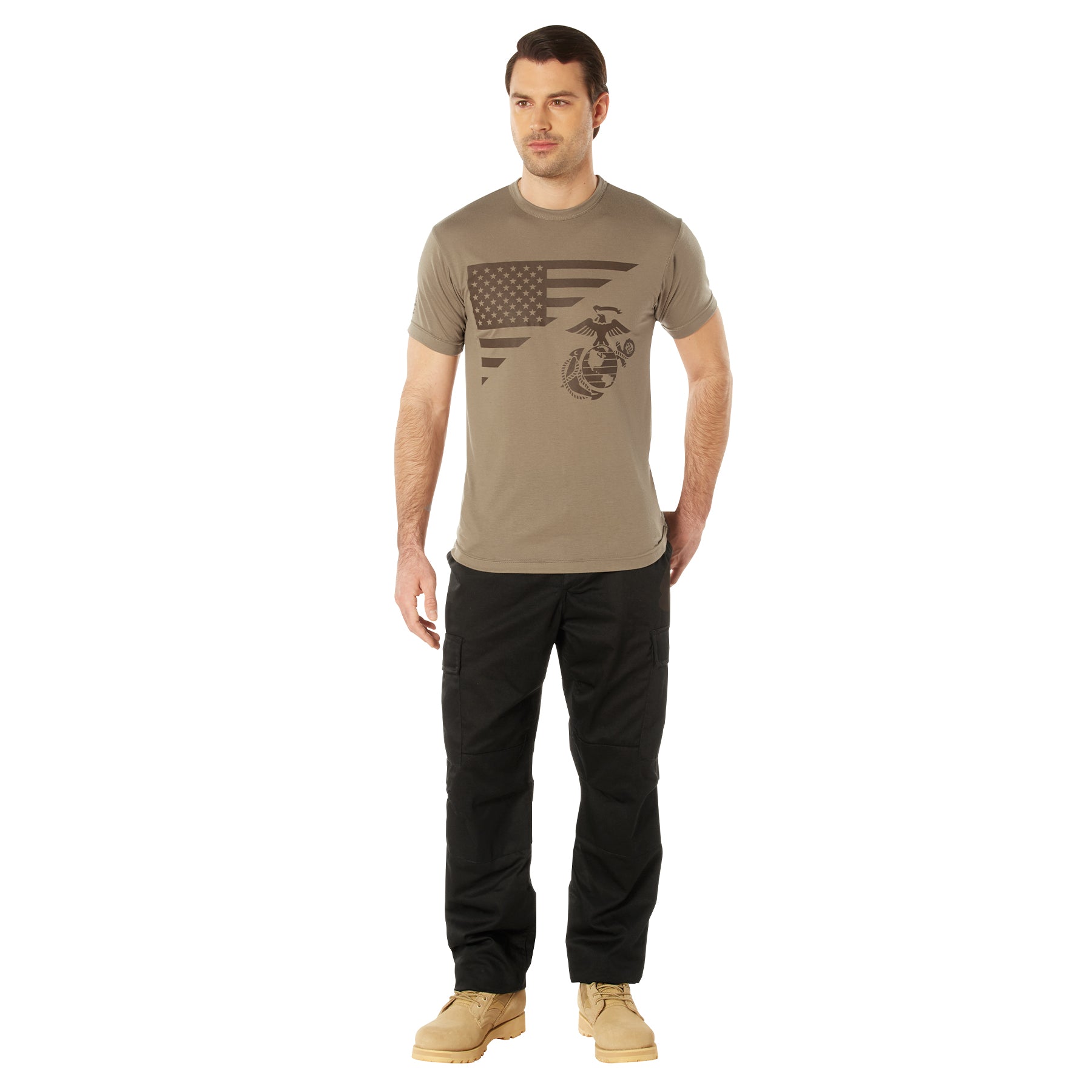 Rothco USMC Eagle, Globe, & Anchor Moisture Wicking T-Shirt - AR 670-1 Coyote Brown - Size : 3XL