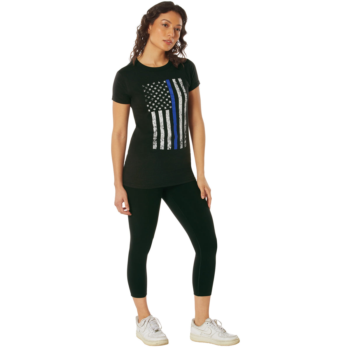 Rothco Women's Thin Blue Line Longer T-Shirt - Size : 2XL