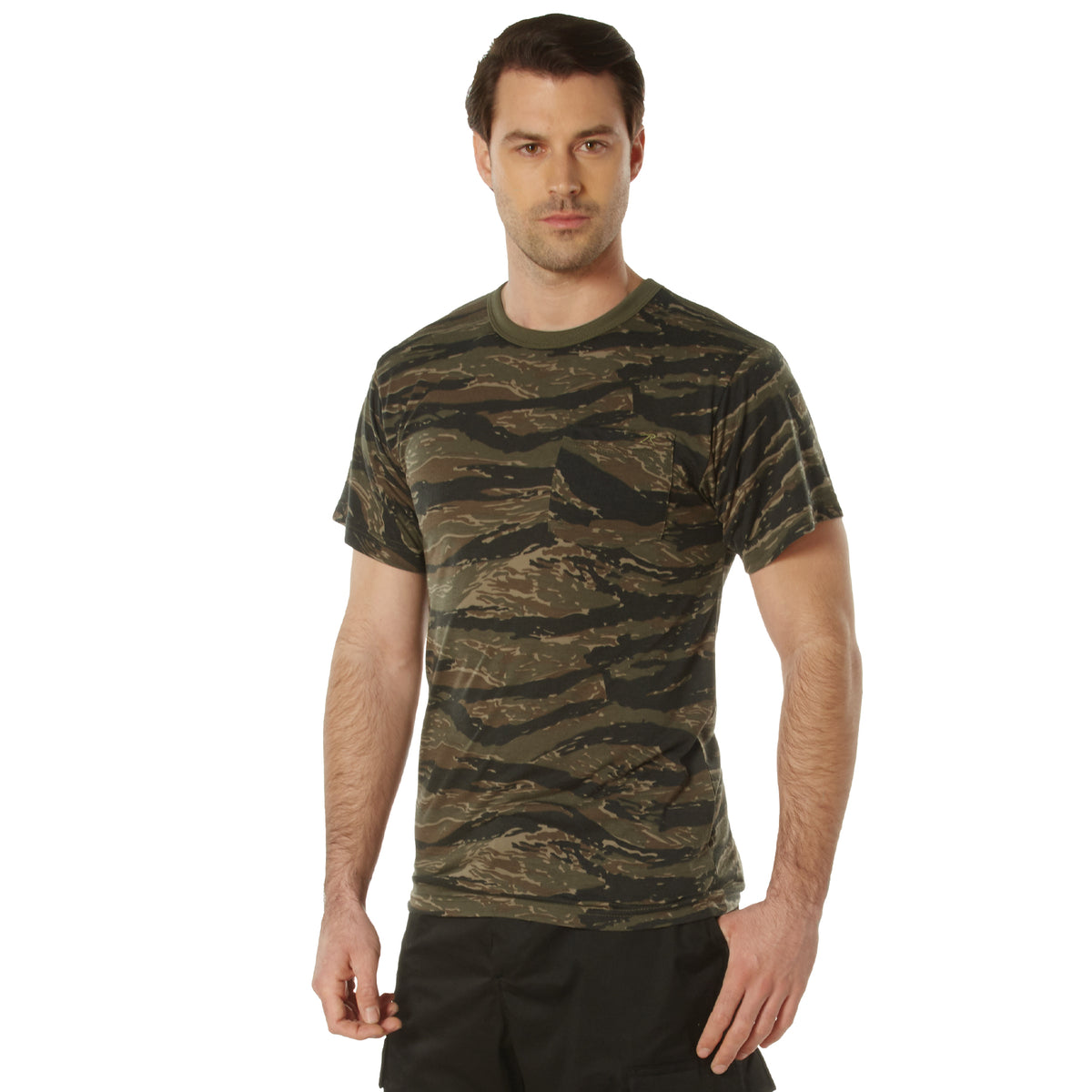 Rothco Moisture Wicking Pocket T-Shirt - Color : Tiger Stripe Camo, Size : 3XL