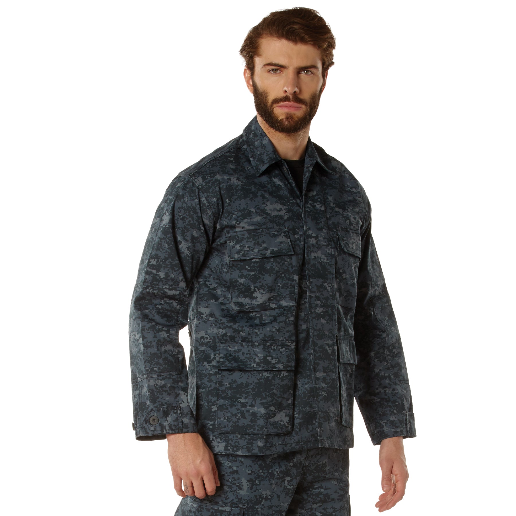 Rothco Twill BDU Shirt - Color : Midnight Digital Camo, Size : 2XL