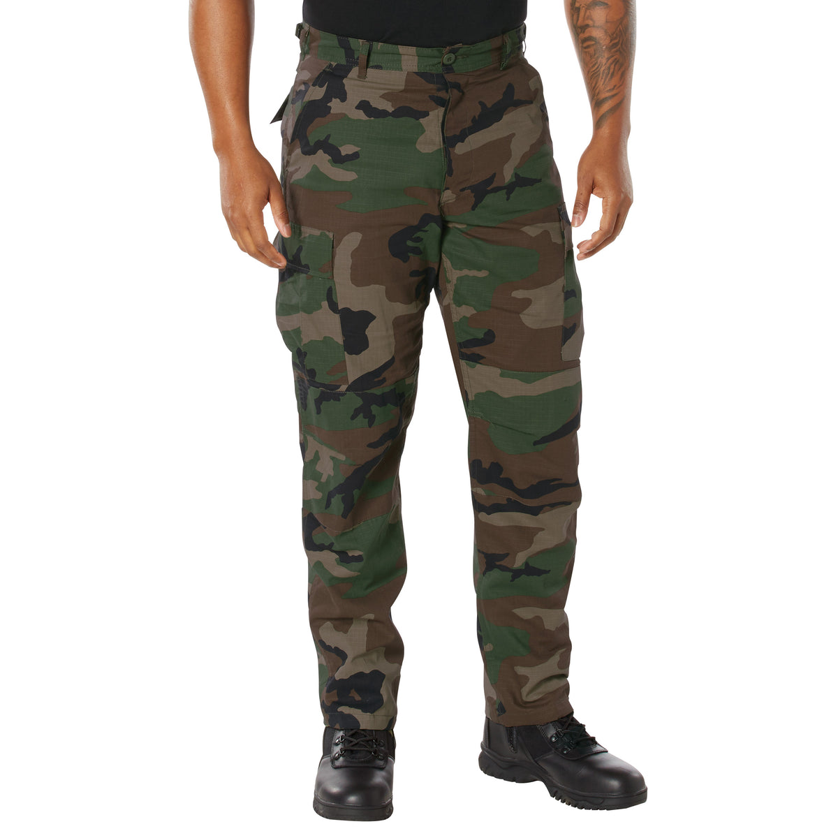 Rothco Rip-Stop BDU Pants - Color : Woodland Camo, Size : L - Short