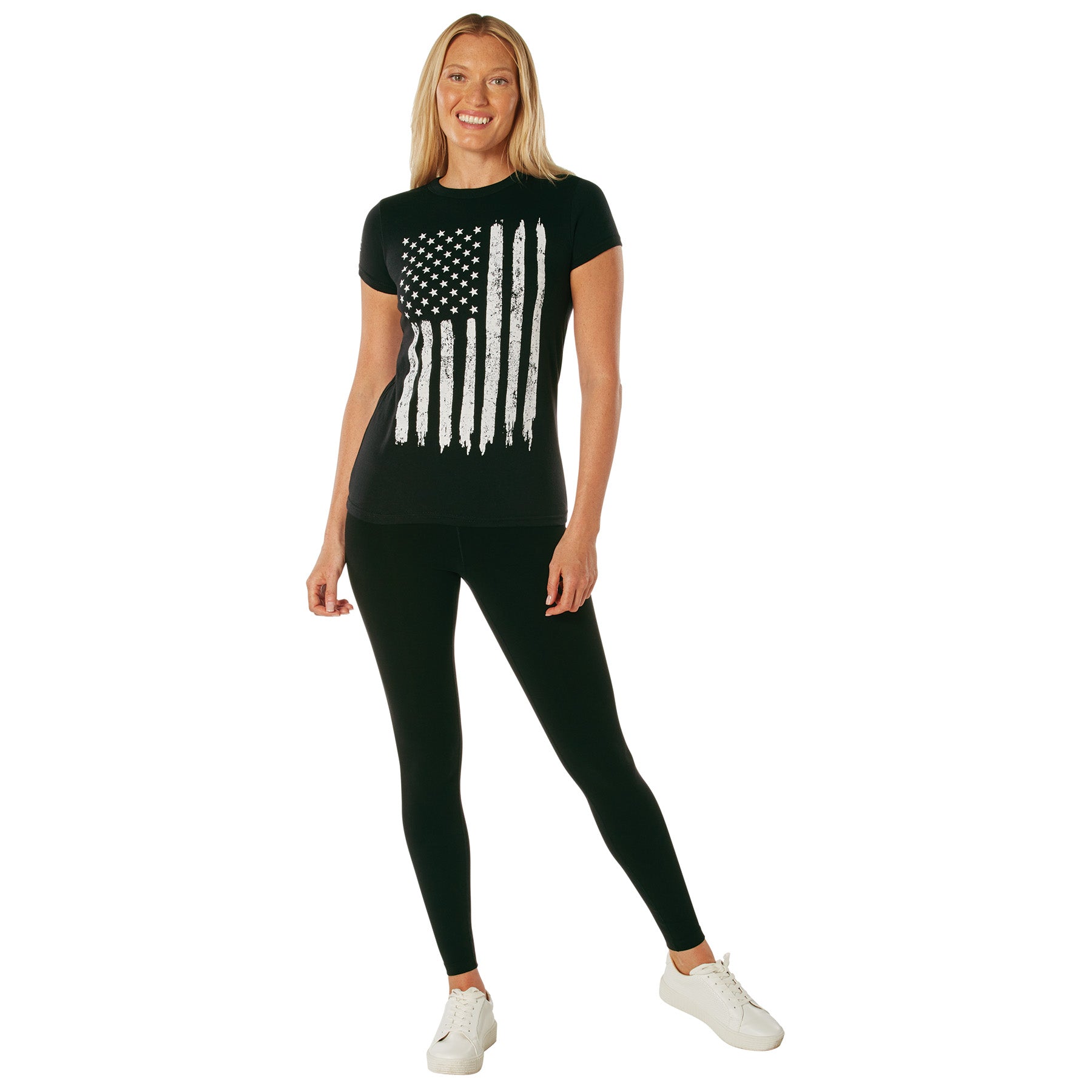 Rothco Womens Distressed US Flag Long T-Shirt - Size : XL