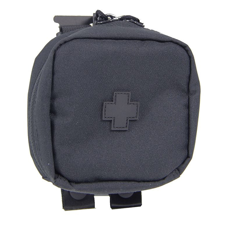 MOLLE LOC-STICK COMPACT IFAK MEDICAL POUCH W/ BLK CROSS 4" X 4"