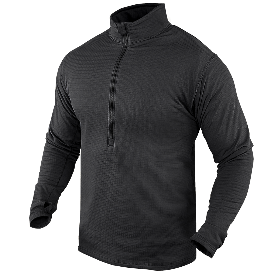 Sous-vêtement technique Condor — Base II Zip Pullover — Noir / L